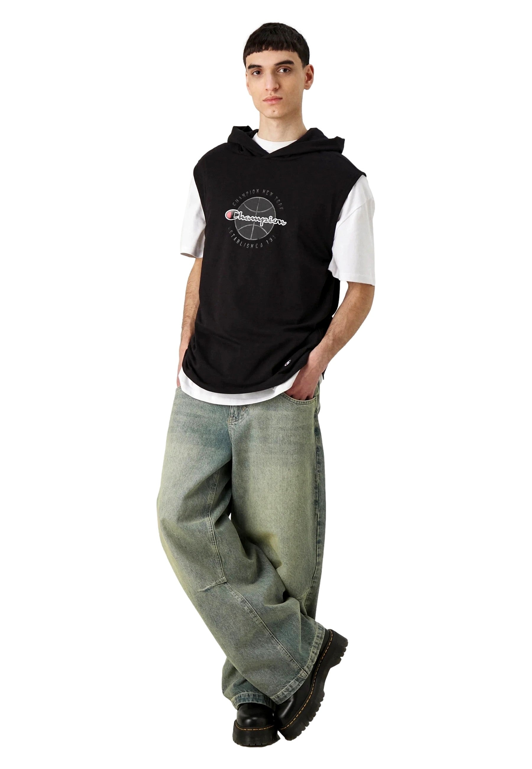 CAMISETA CHAMPION NEGRA TIRANTES SLEEVELESS HOODED TEE