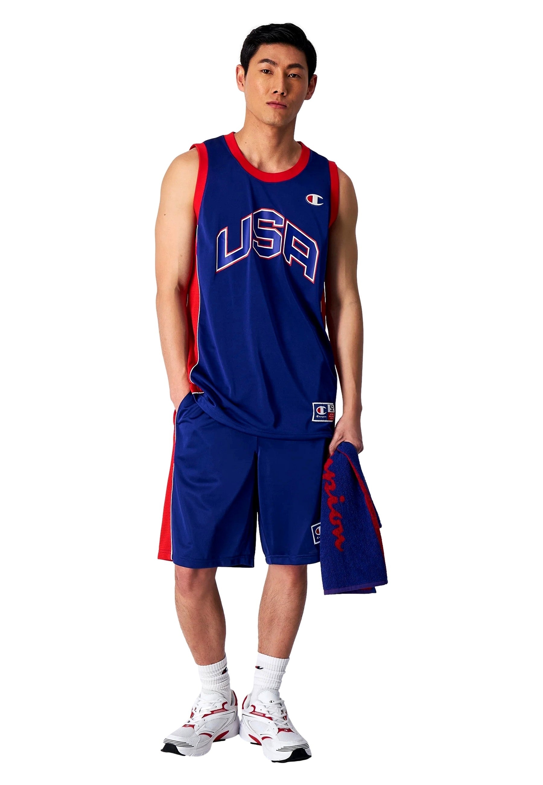 CAMISETA CHAMPION ROYAL BASKET TANK TOP USA LOGO