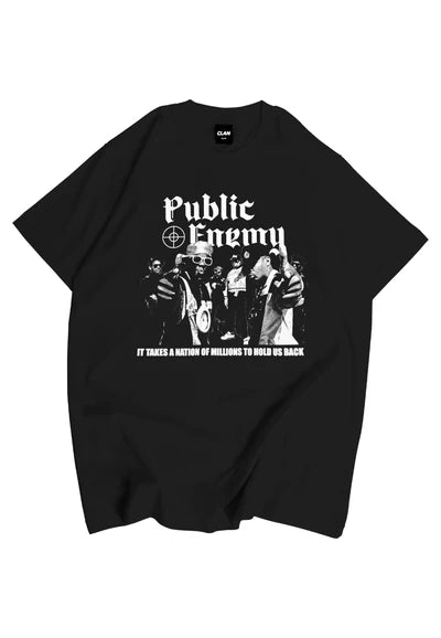 CAMISETA CLAN NEGRA PUBLIC ENEMY TEE - AREA ZERO
