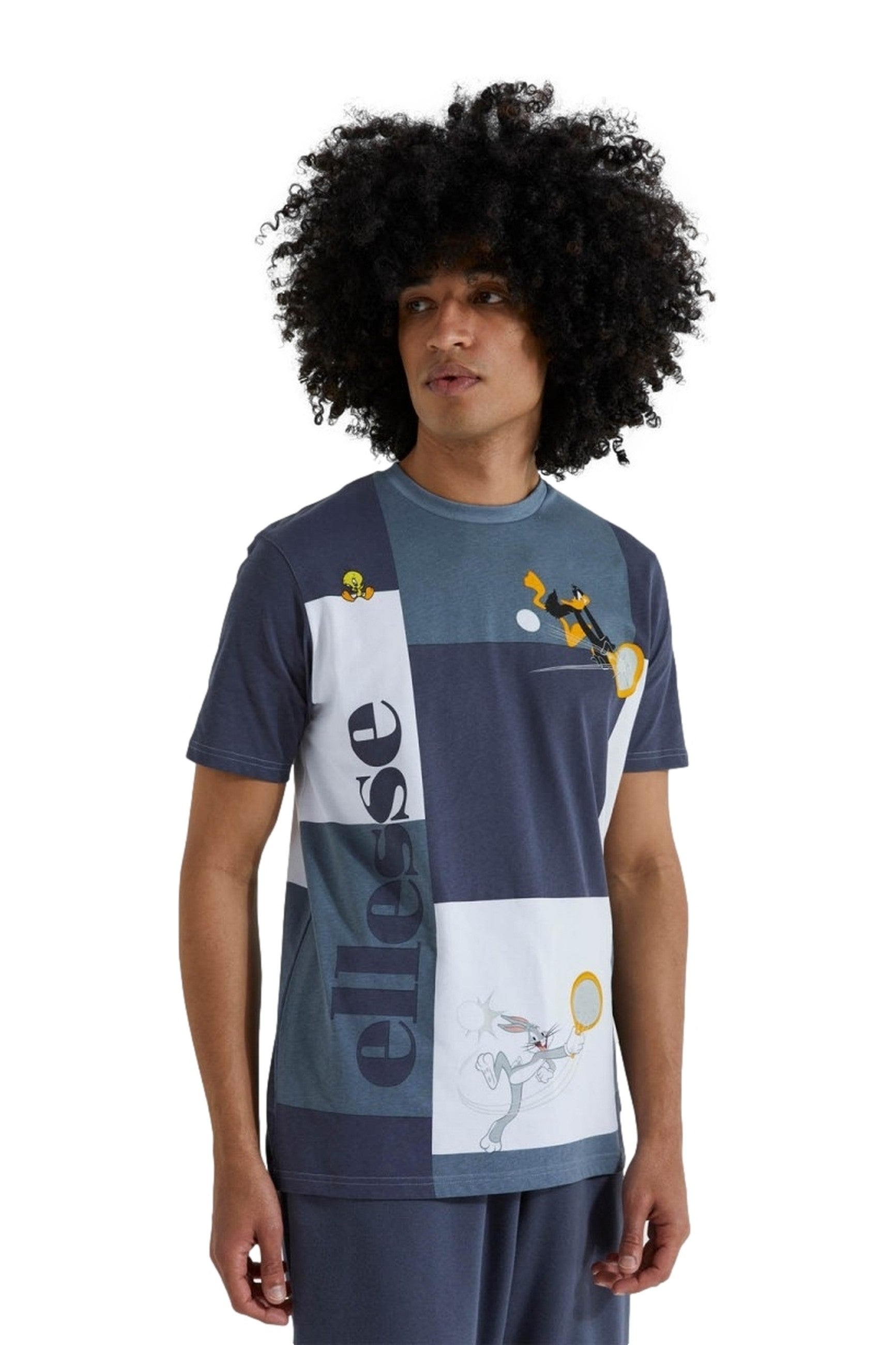 CAMISETA ELLESSE AZUL SIDALO TEE LOONEY TUNES PATCHWORK