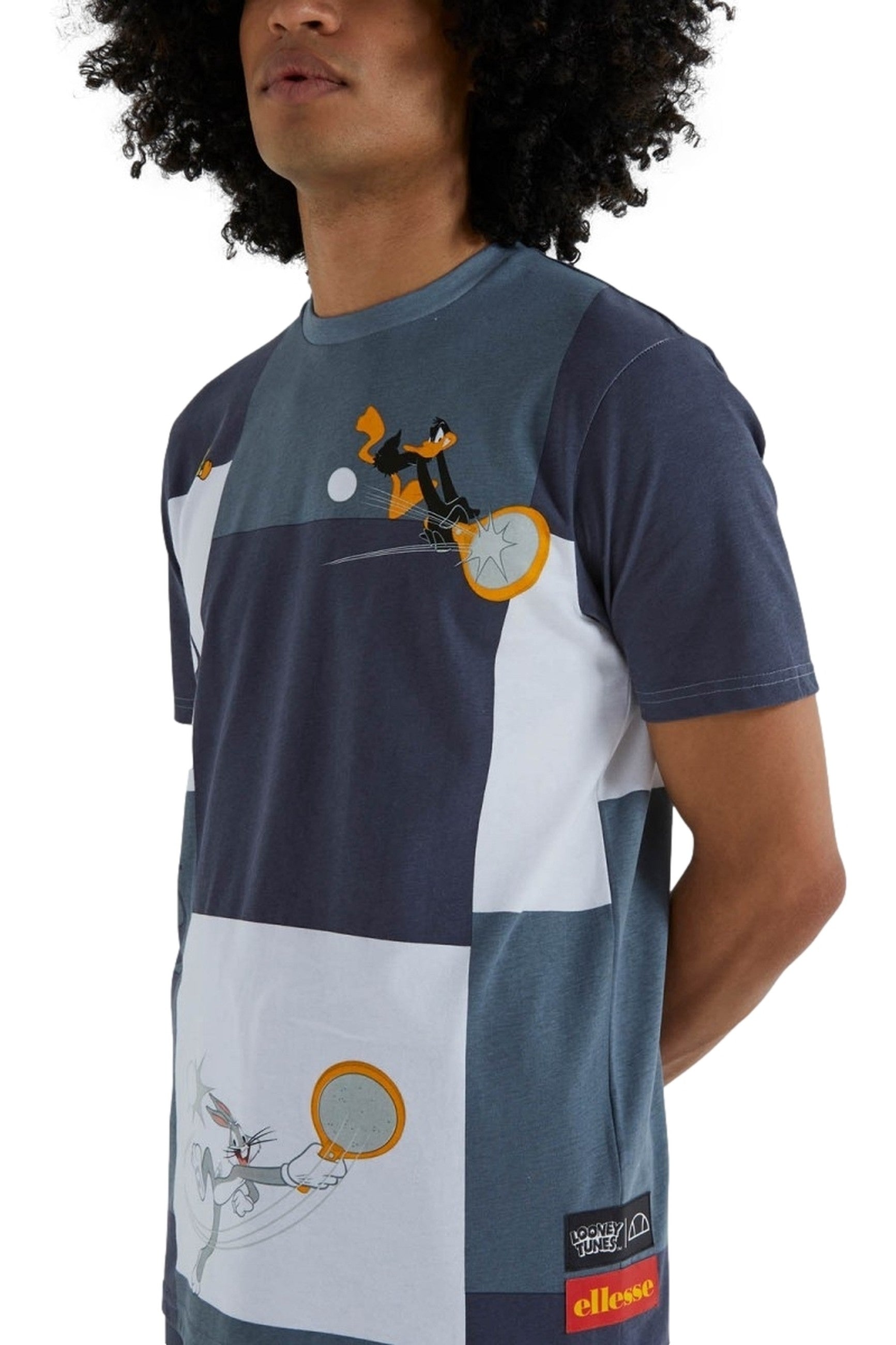 CAMISETA ELLESSE AZUL SIDALO TEE LOONEY TUNES PATCHWORK