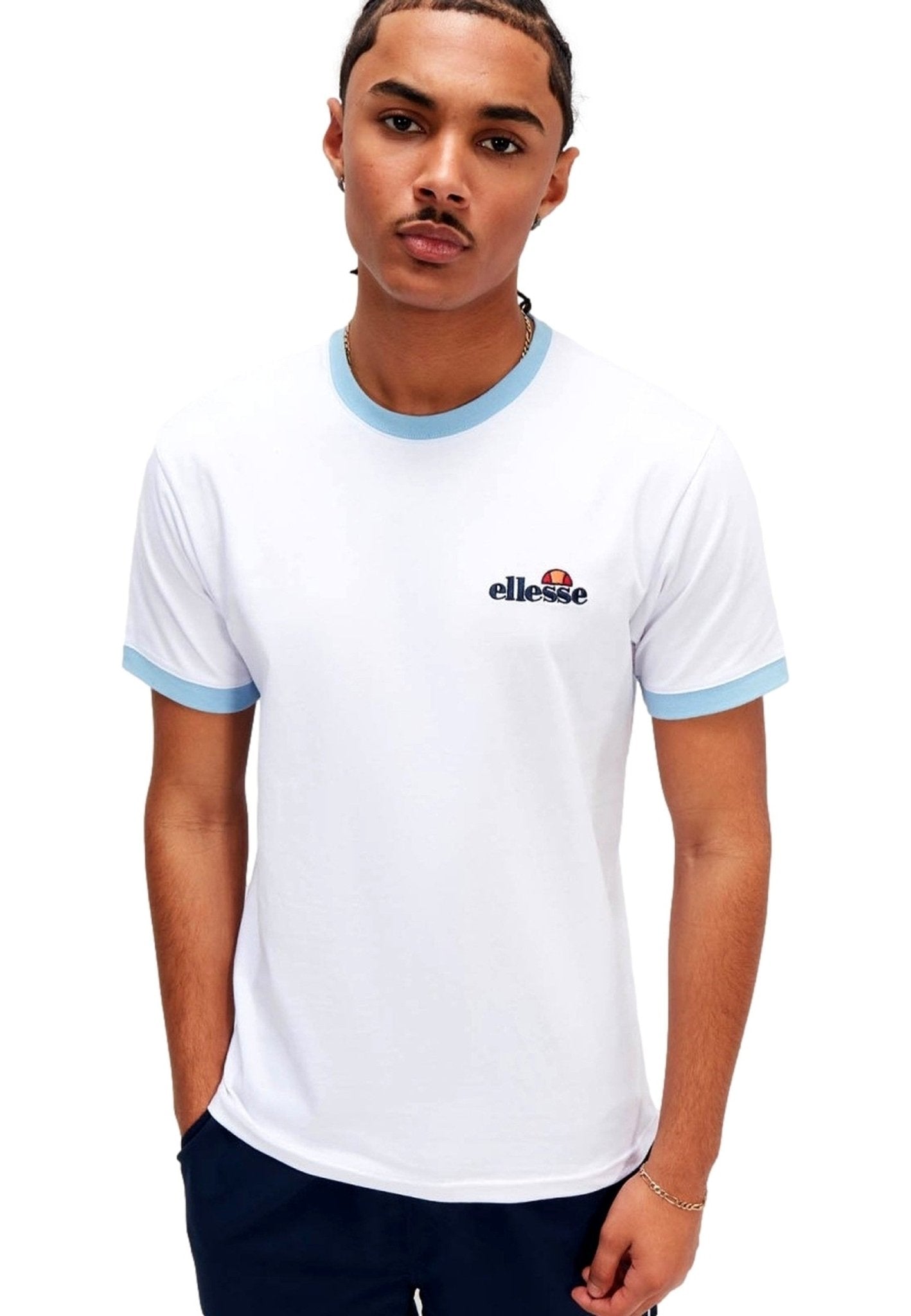 CAMISETA ELLESSE BLANCA/CELESTE MEDUNO TEE - AREA ZERO