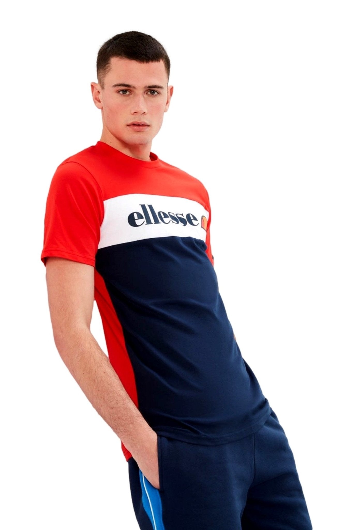 CAMISETA ELLESSE ROJA TRICOLOR MORBILA TEE - AREA ZERO