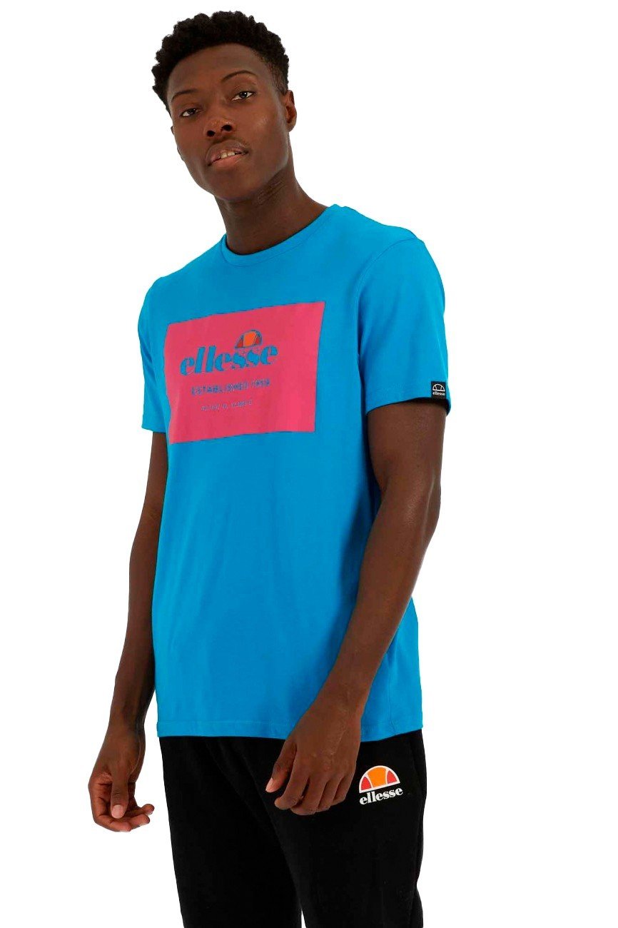 CAMISETA ELLESSE TURQUESA LOGO CUADRADO PECHO MANGA CORTA - AREA ZERO