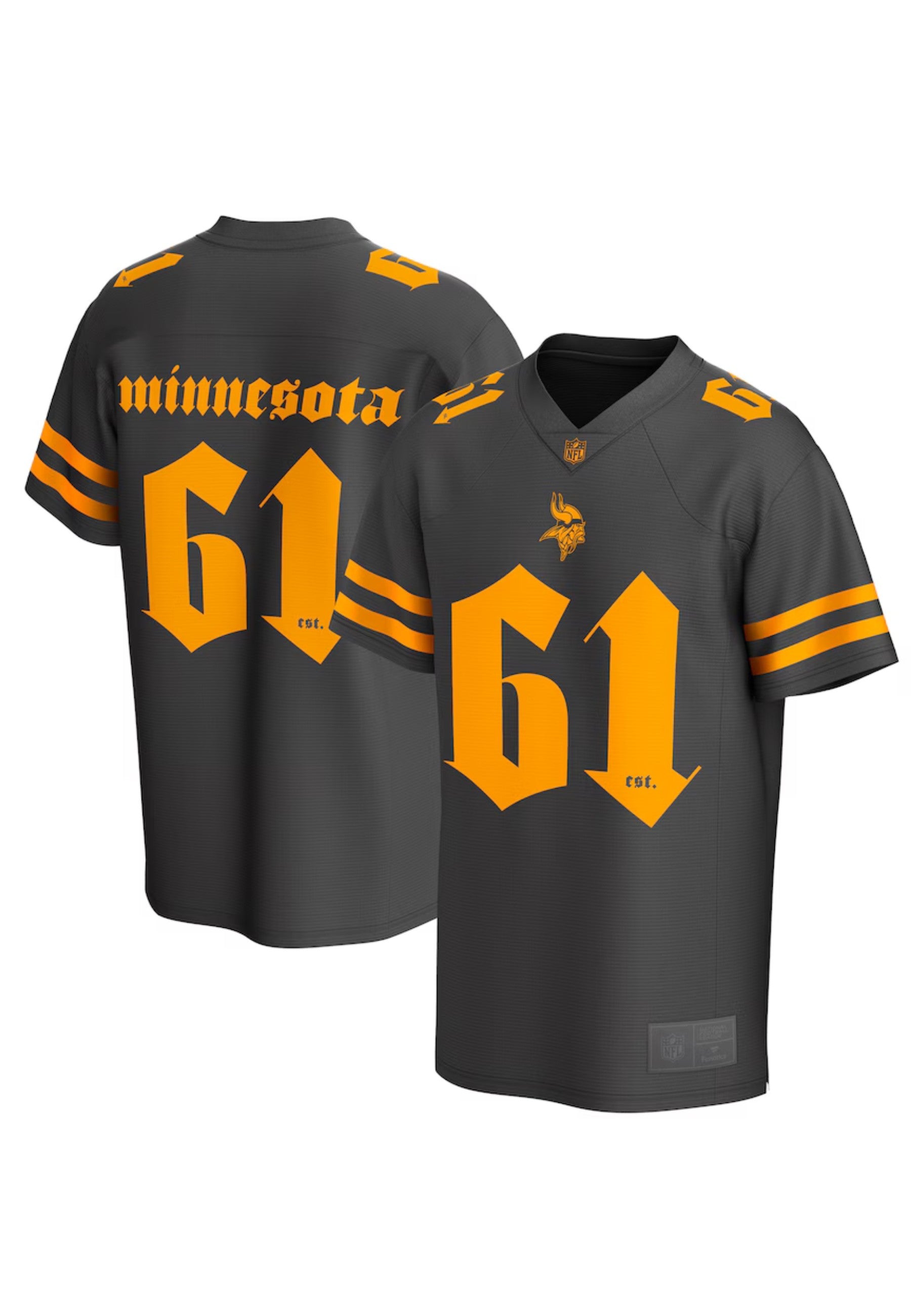 CAMISETA FANATICS ANTRACITA MINESSOTTA VIKINGS GOTHIC FOUNDATION NFL JERSEY