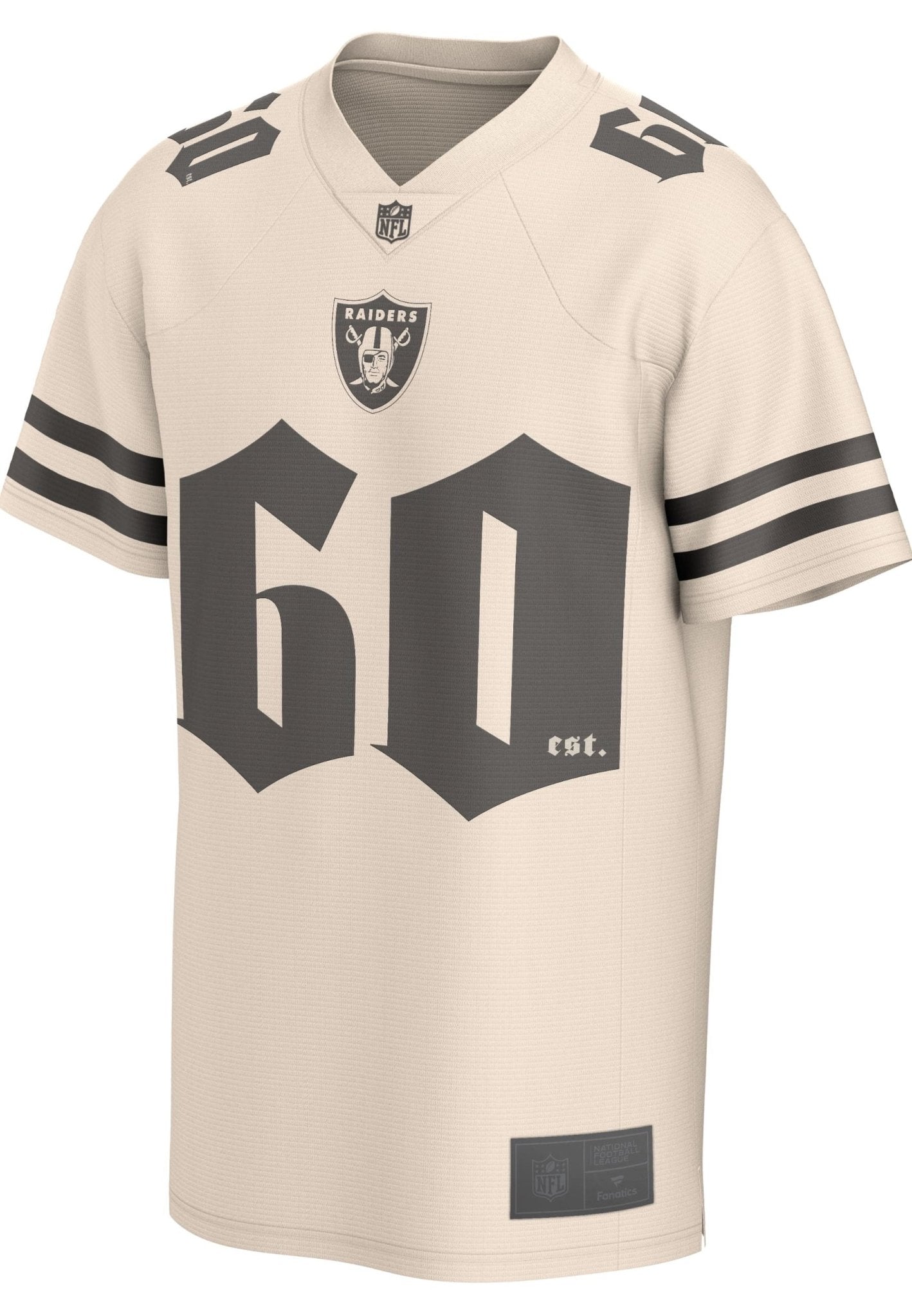 CAMISETA FANATICS GRIS LAS VEGAS RAIDERS GOTHIC FOUNDATION FASHION NFL JERSEY - AREA ZERO