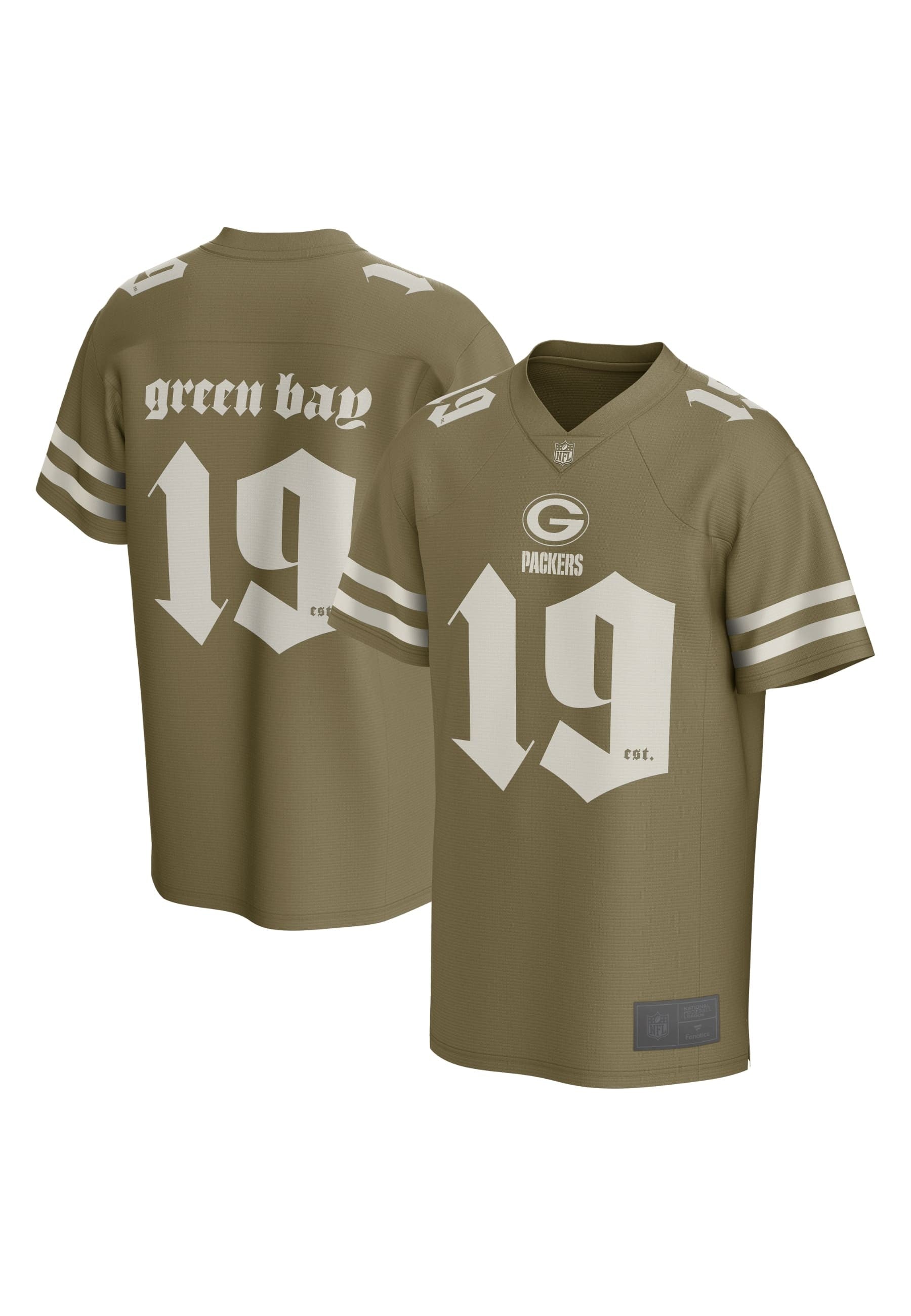 CAMISETA FANATICS VERDE GREEN BAY PACKERS GOTHIC FOUNDATION FASHION NFL JERSEY