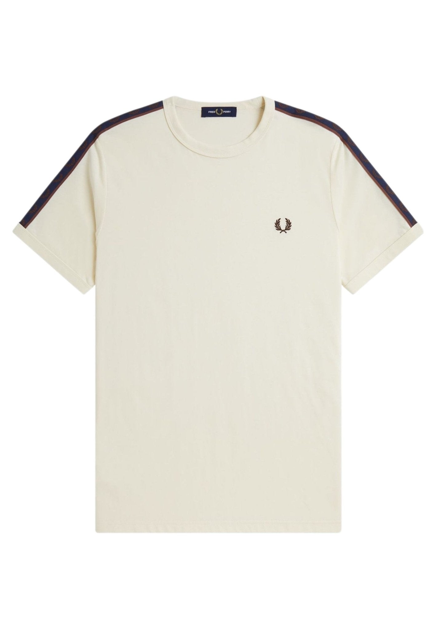 CAMISETA FRED PERRY BEIGE CONTRAST TAPE RINGER TEE - AREA ZERO