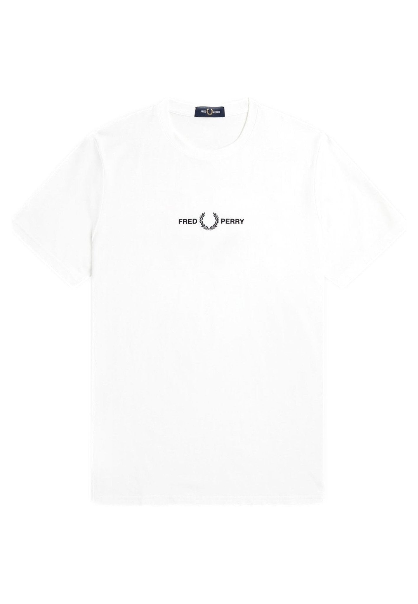 CAMISETA FRED PERRY BLANCA EMBROIDERED TEE - AREA ZERO