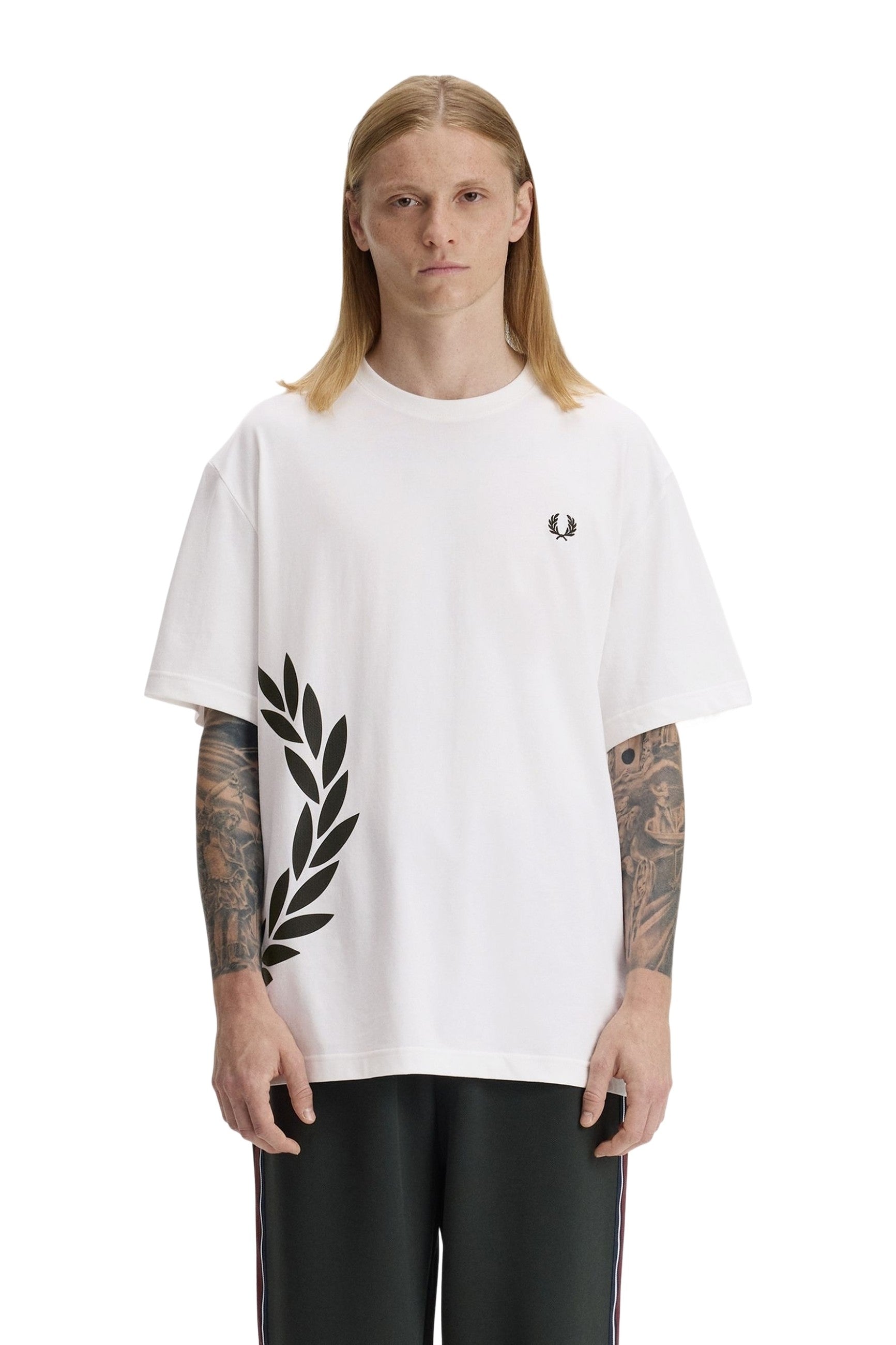CAMISETA FRED PERRY BLANCA TEXTURED LAUREL WREATH TEE