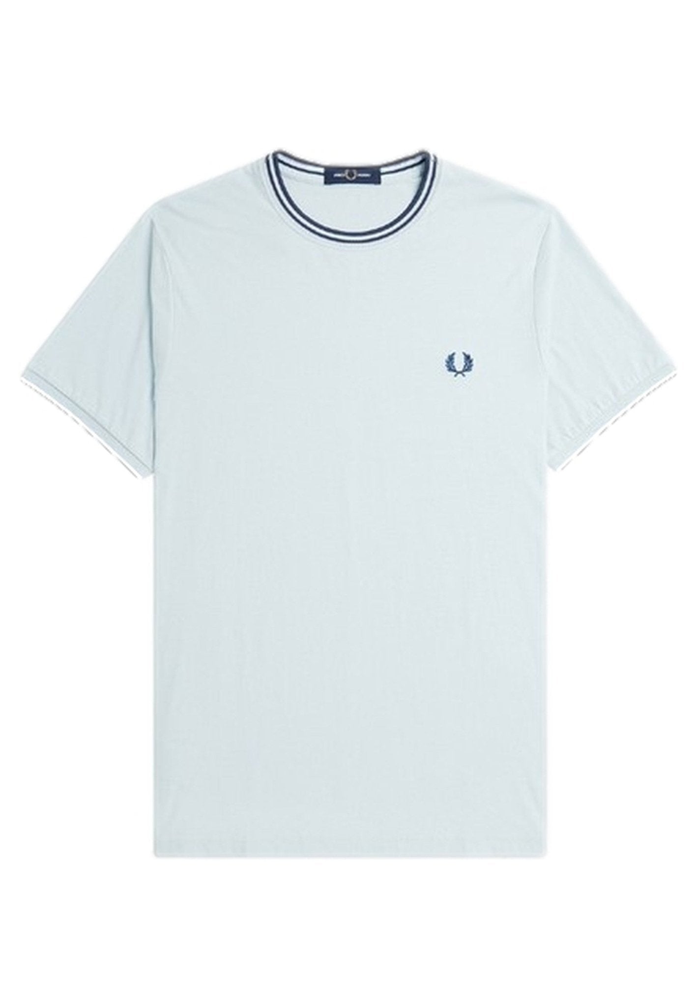 CAMISETA FRED PERRY CELESTE CONTRAST RIBETED NECK V08 TEE - AREA ZERO