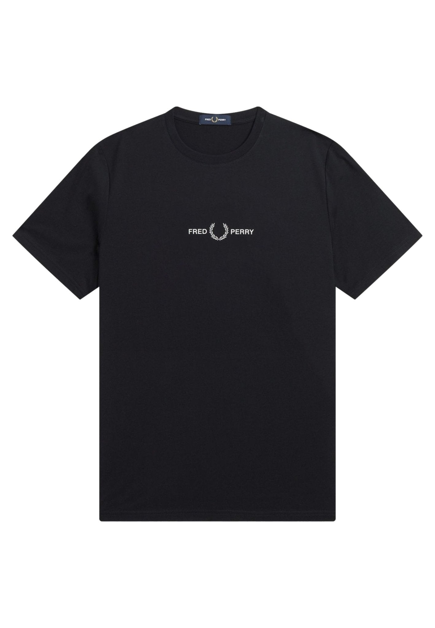 CAMISETA FRED PERRY NEGRA EMBROIDERED TEE - AREA ZERO