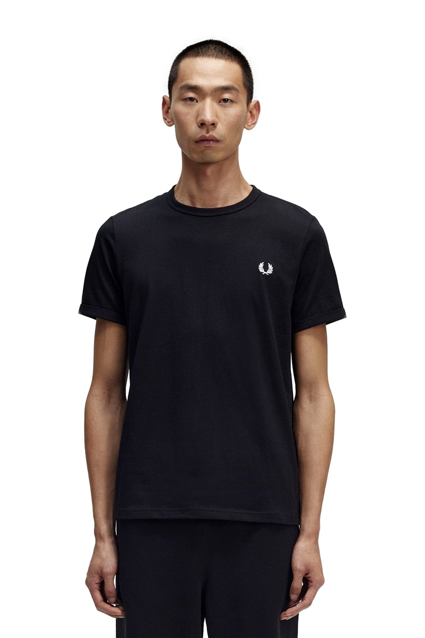 CAMISETA FRED PERRY NEGRA RINGER TEE - AREA ZERO