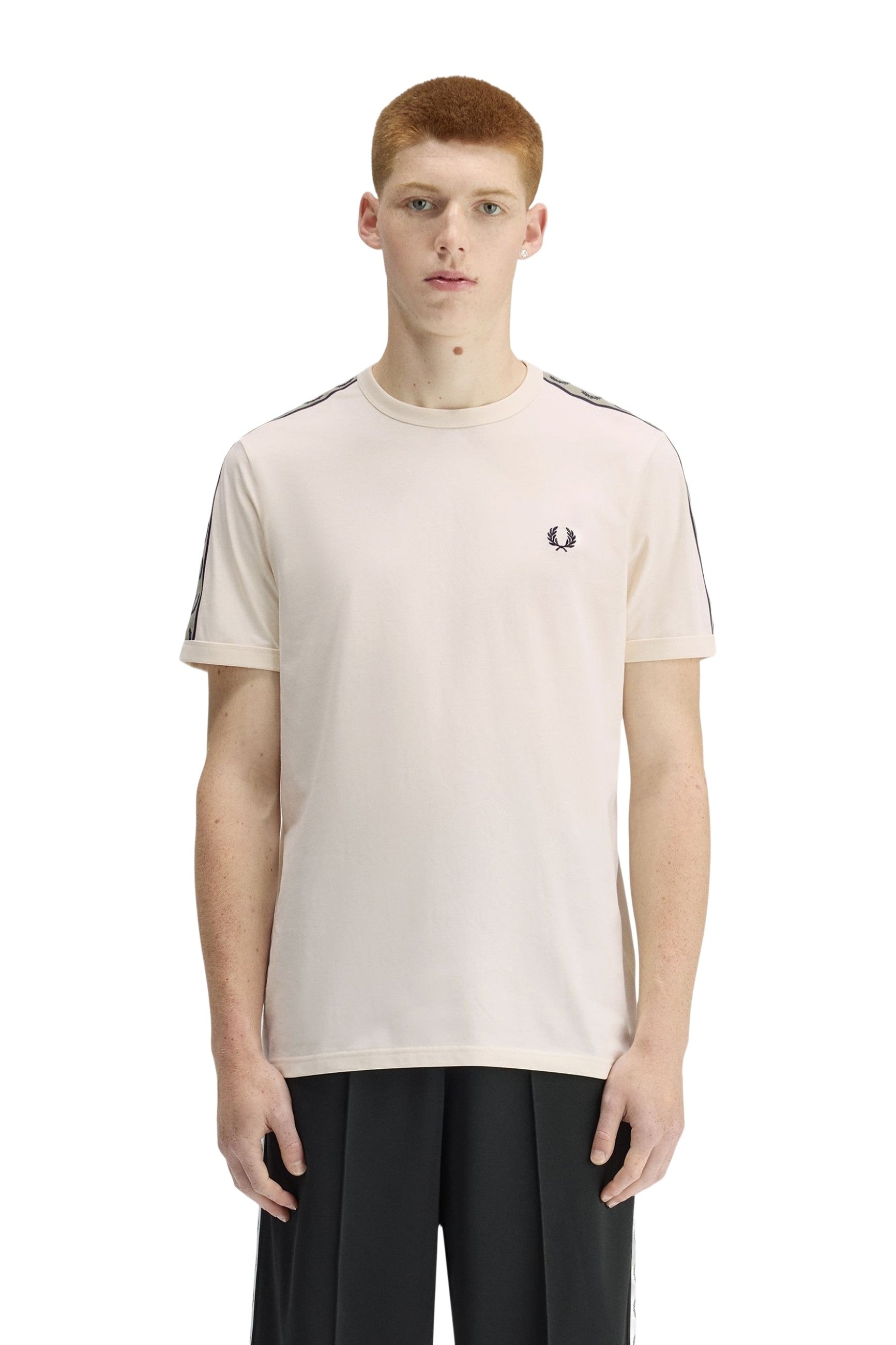 CAMISETA FRED PERRY ROSA CONTRAST TAPE RINGER TEE