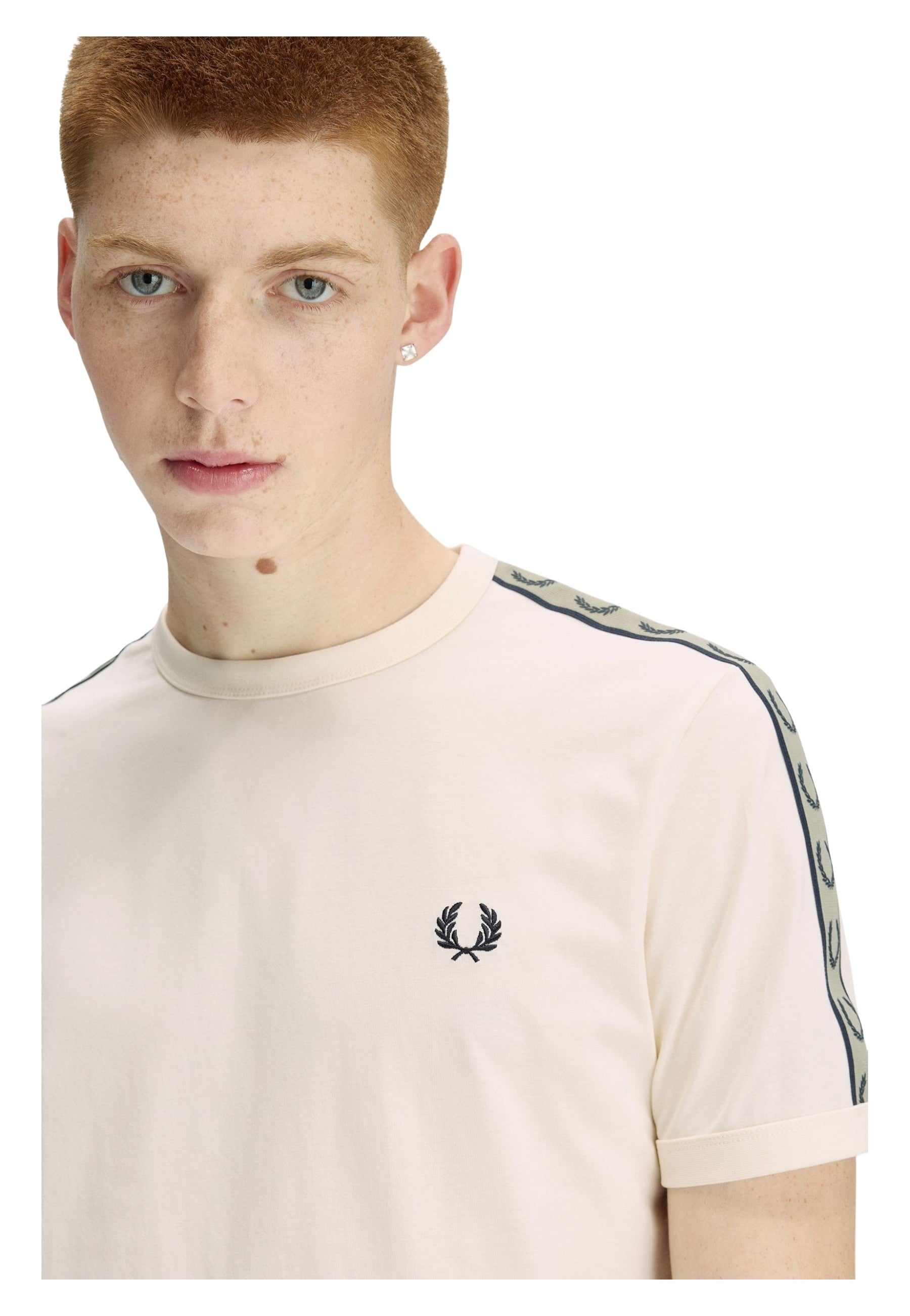 CAMISETA FRED PERRY ROSA CONTRAST TAPE RINGER TEE