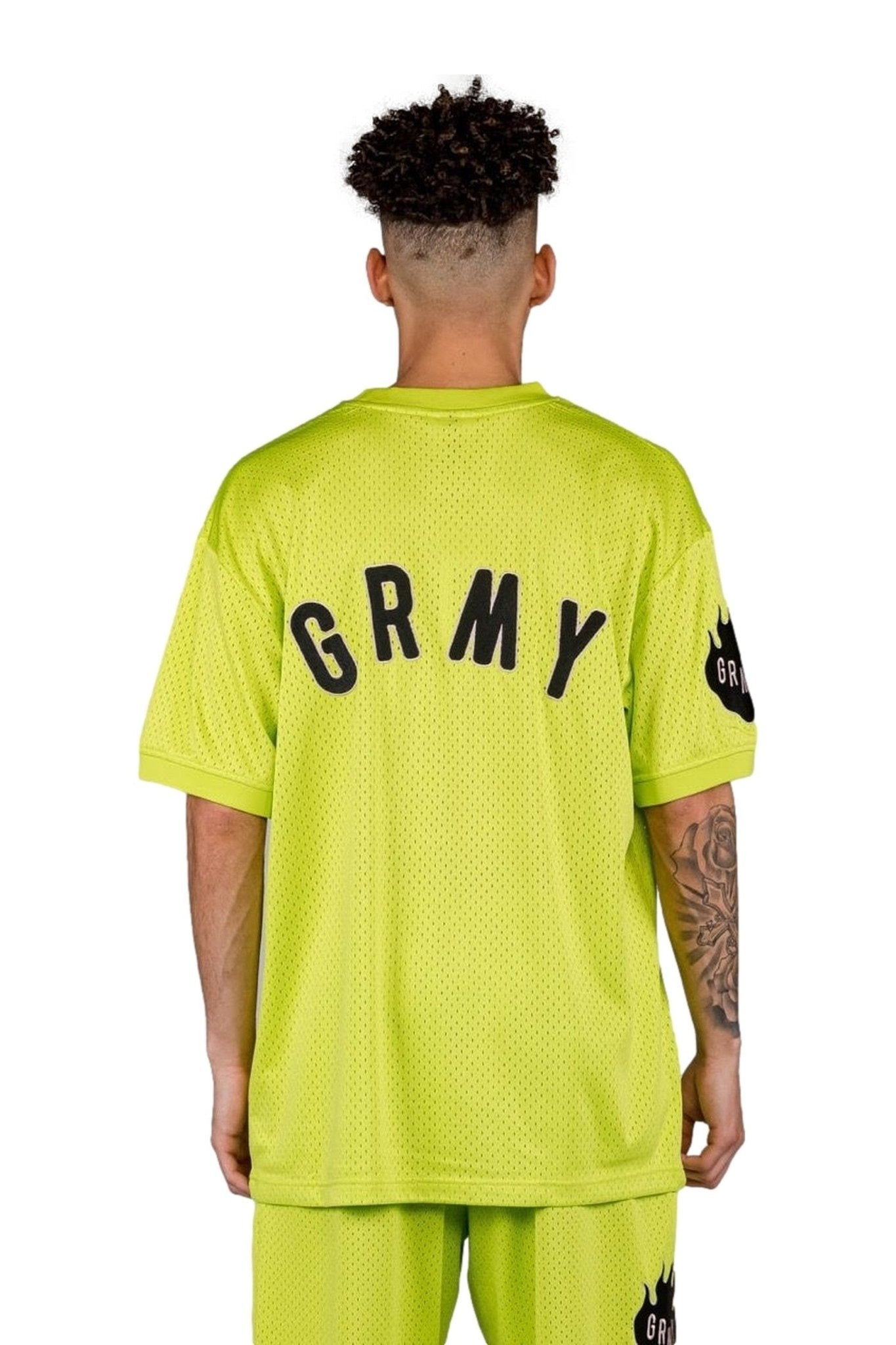 CAMISETA GRIMEY VERDE CLOVEN TONGUES MESH TEE FLUOR LIME - AREA ZERO
