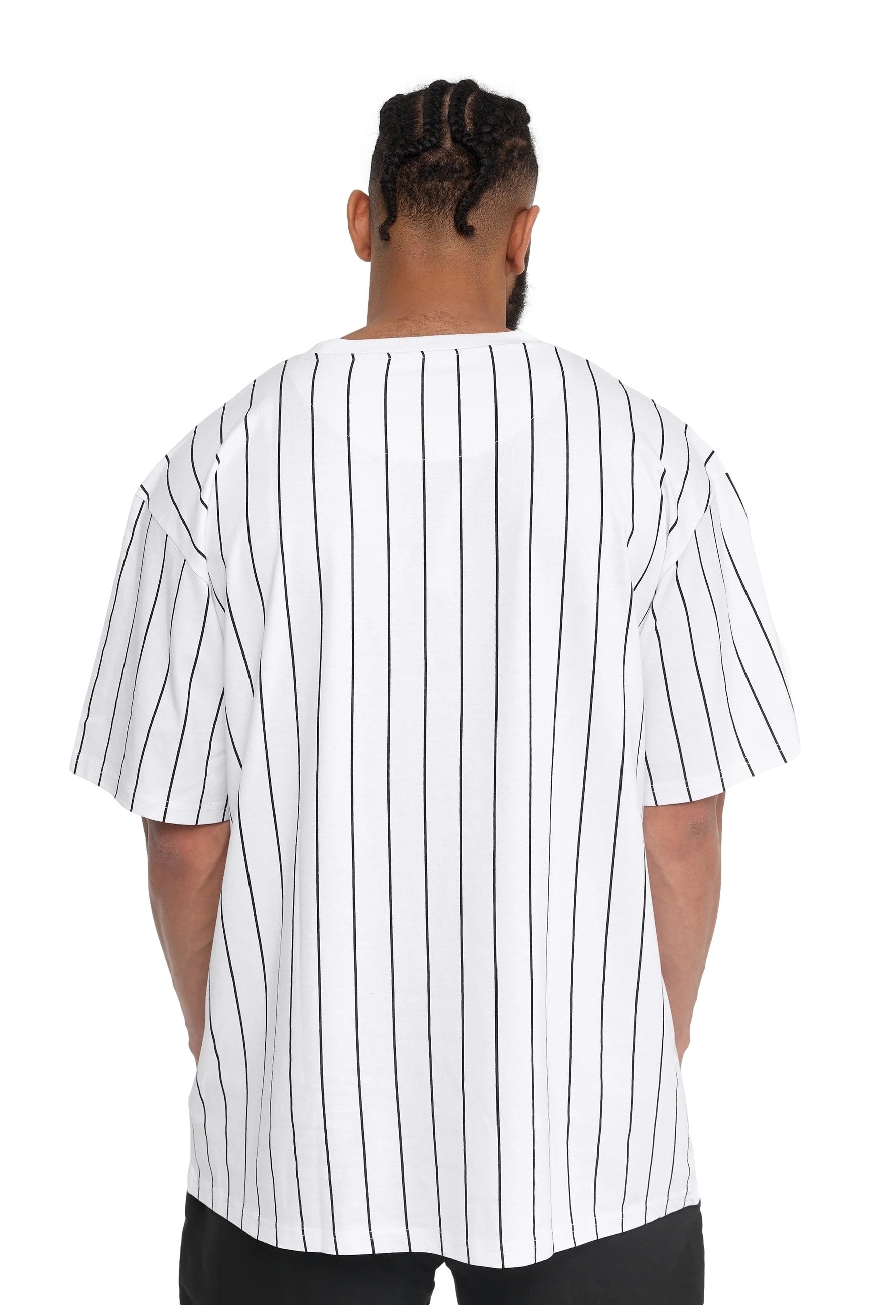 CAMISETA KARL KANI BLANCA SMALL LOGO PINSTRIPE TEE