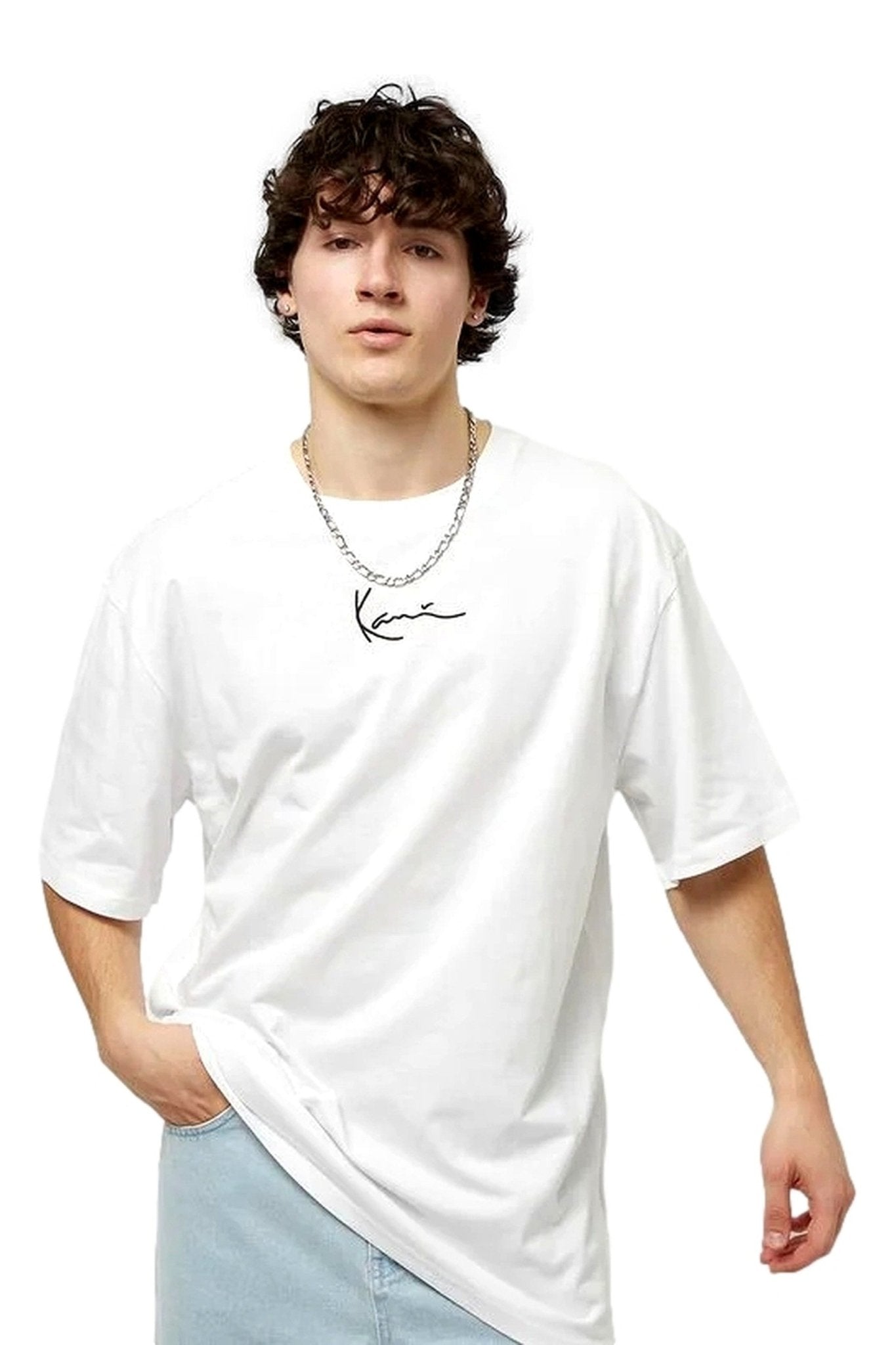 CAMISETA KARL KANI BLANCA SMALL SIGNATURE PRINT TEE - AREA ZERO