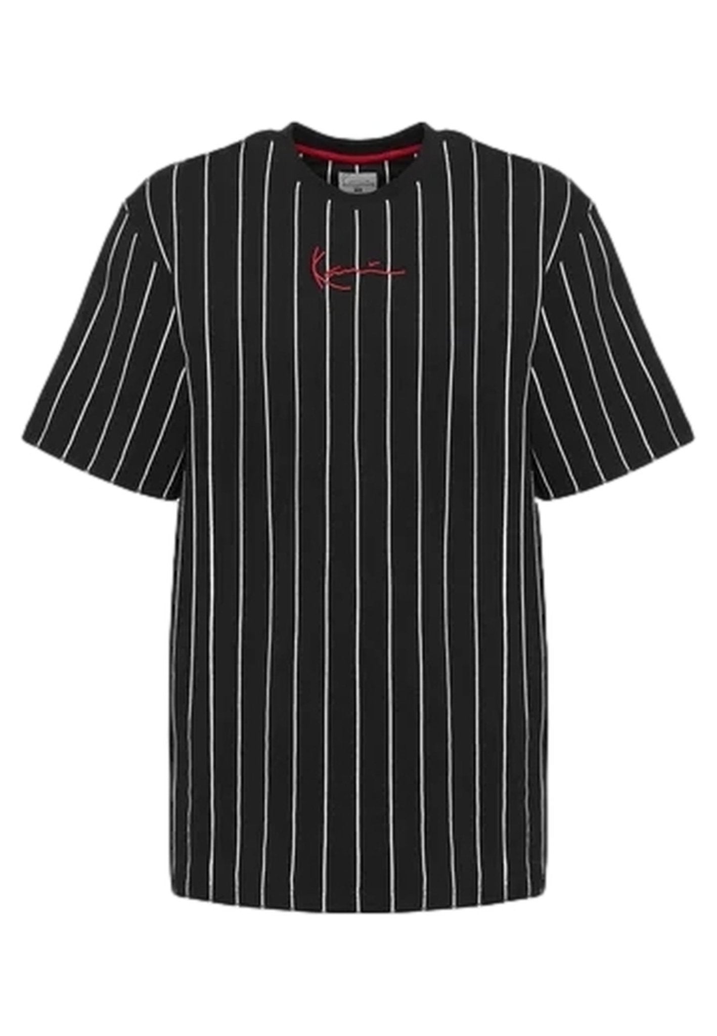 CAMISETA KARL KANI NEGRA SMALL SIGNATURE PINSTRIPE TEE - AREA ZERO