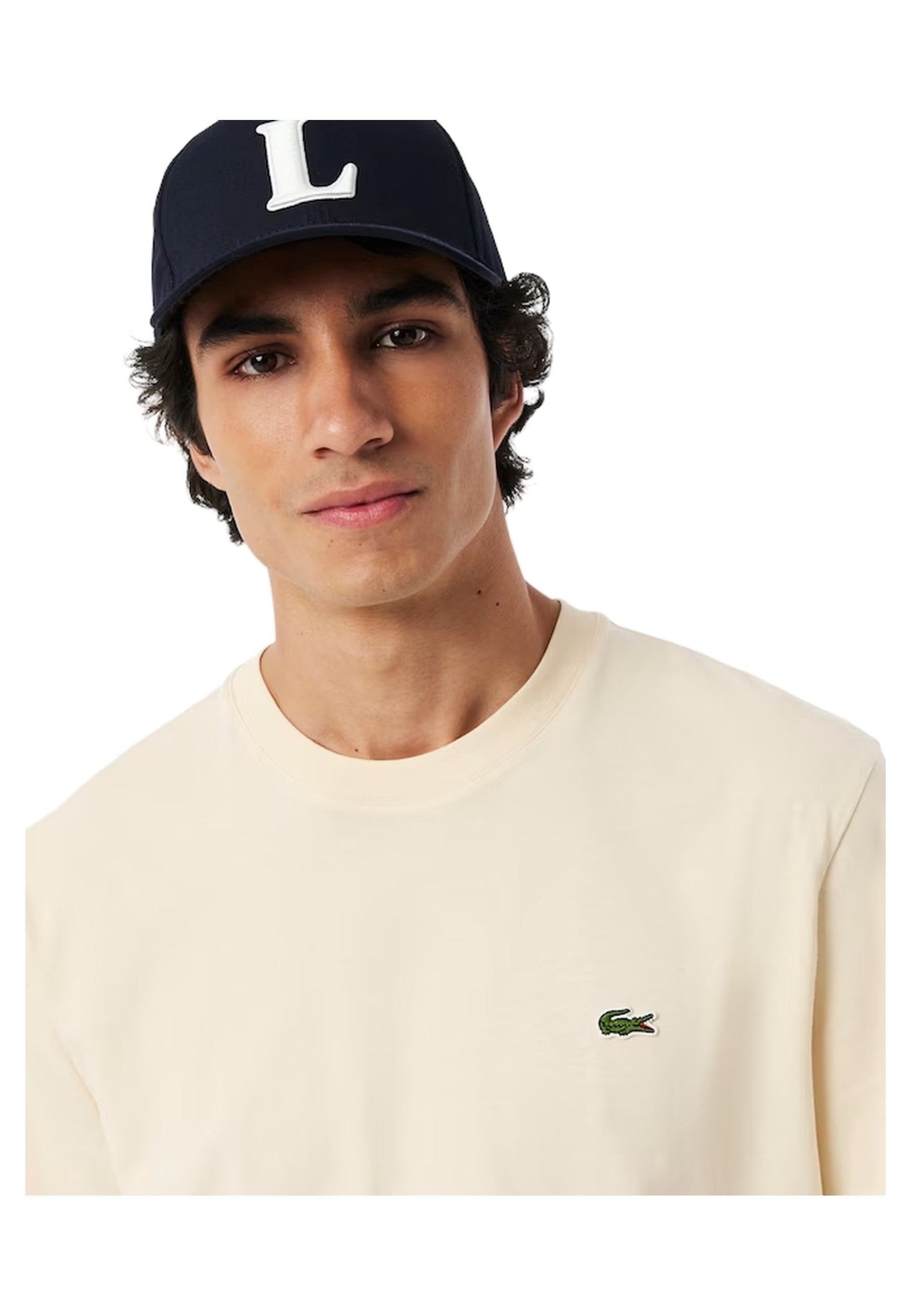 CAMISETA LACOSTE AMARILLA BASIC LOGO CREWNECK TEE