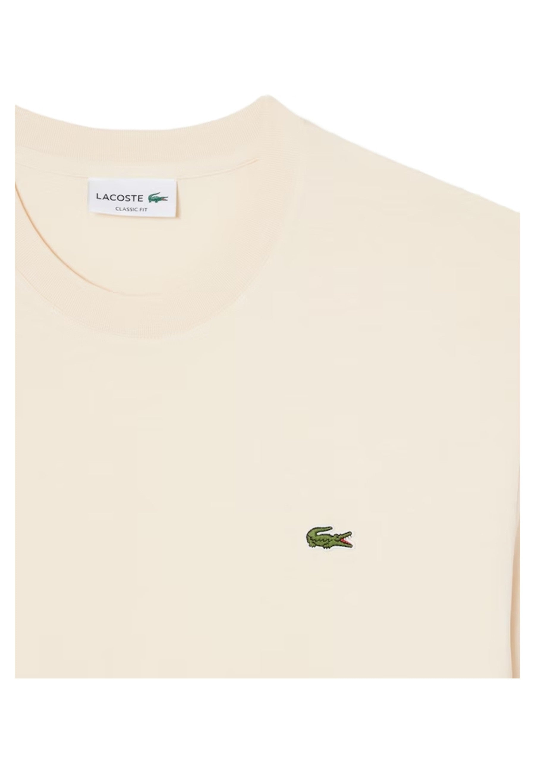 CAMISETA LACOSTE AMARILLA BASIC LOGO CREWNECK TEE