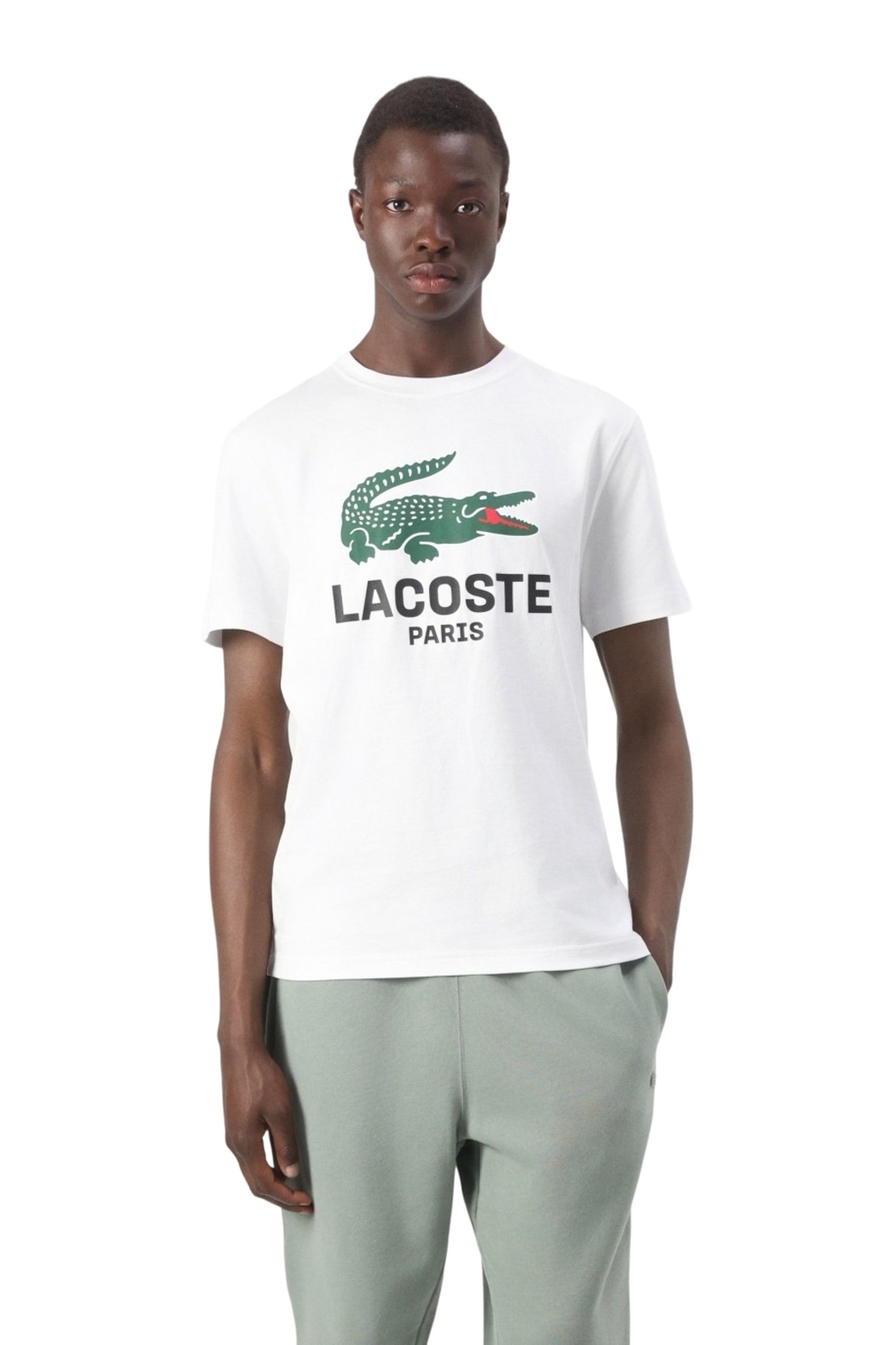 CAMISETA LACOSTE BLANCA BIG CHEST LOGO CREWNECK TEE