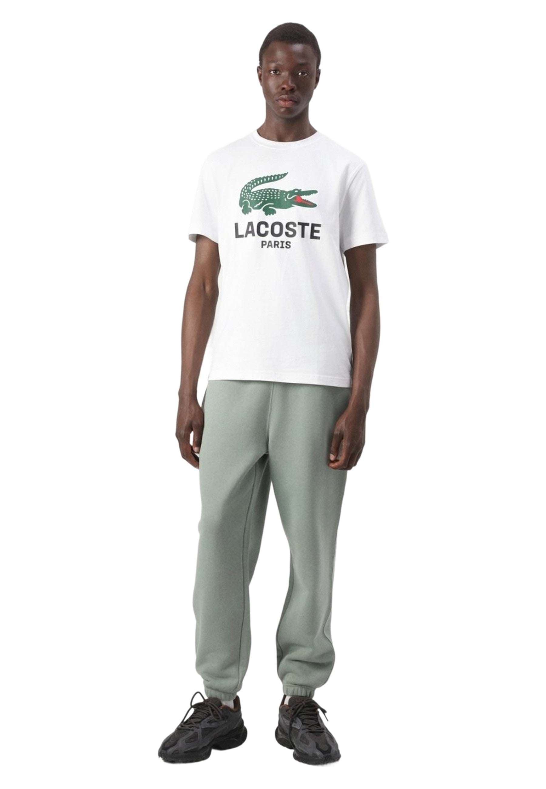 CAMISETA LACOSTE BLANCA BIG CHEST LOGO CREWNECK TEE