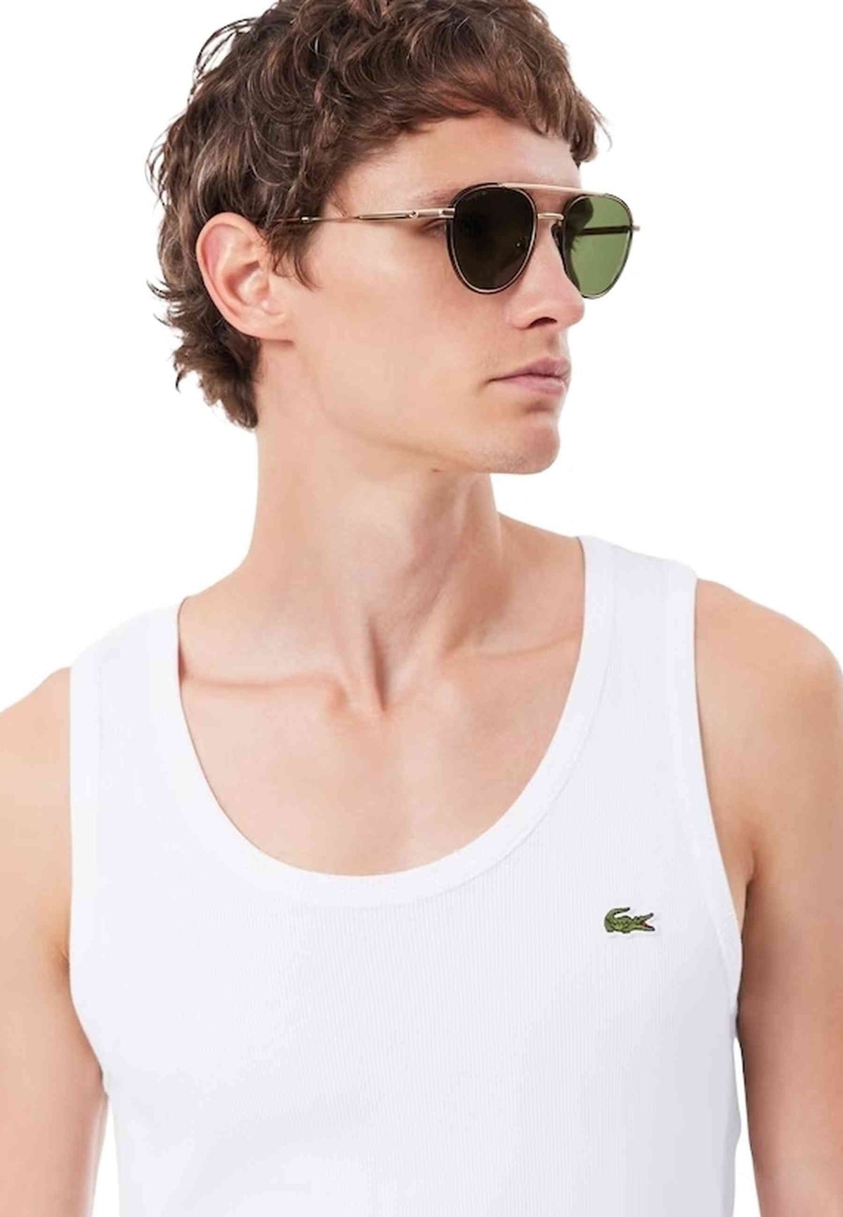 CAMISETA LACOSTE BLANCA SLIM FIT SLEEVELESS TEE