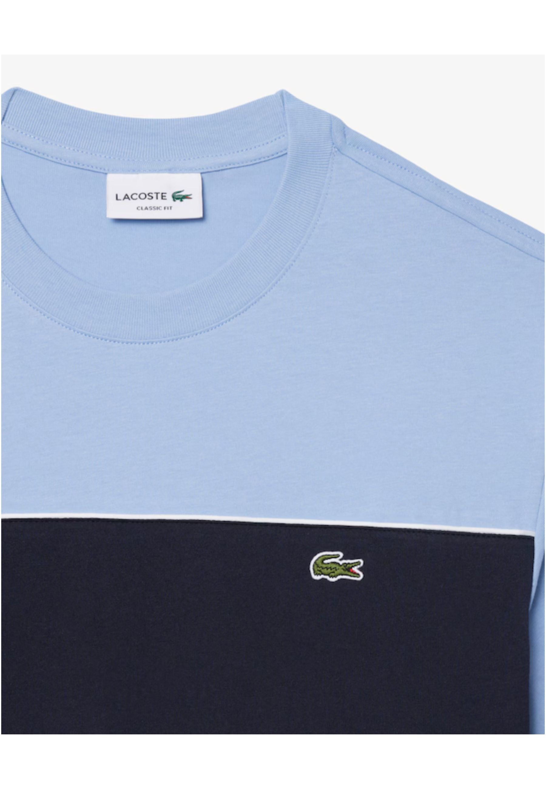 CAMISETA LACOSTE CELESTE COTTON COLOUR BLOCK TEE