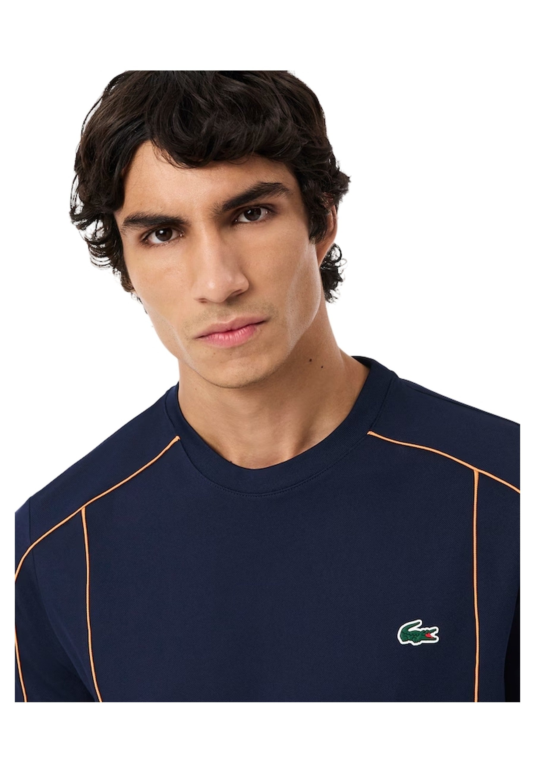 CAMISETA LACOSTE MARINO ULTRA DRY RIBETED TEE