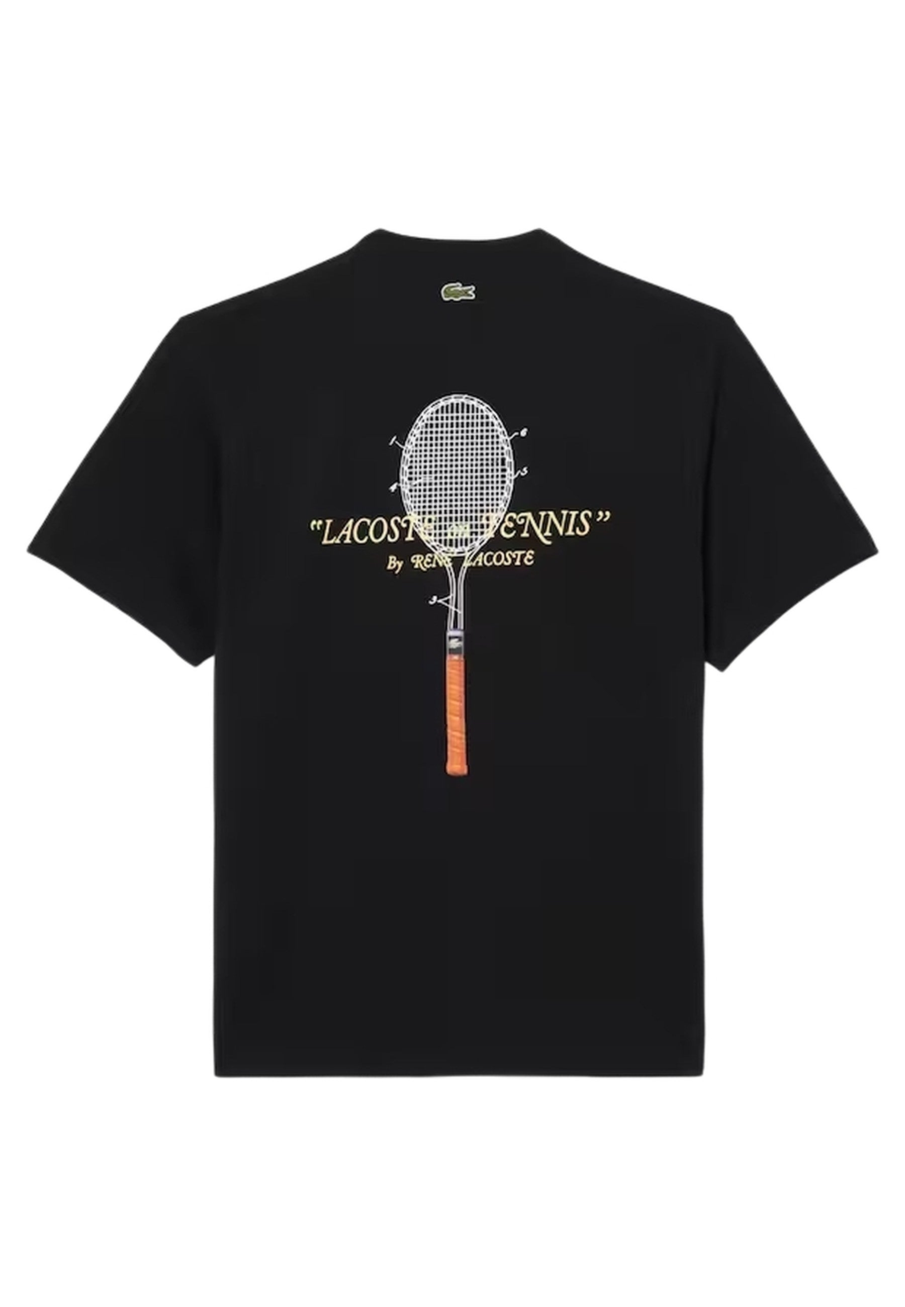 CAMISETA LACOSTE NEGRA BACK EMBROIDERED RACKET TEE
