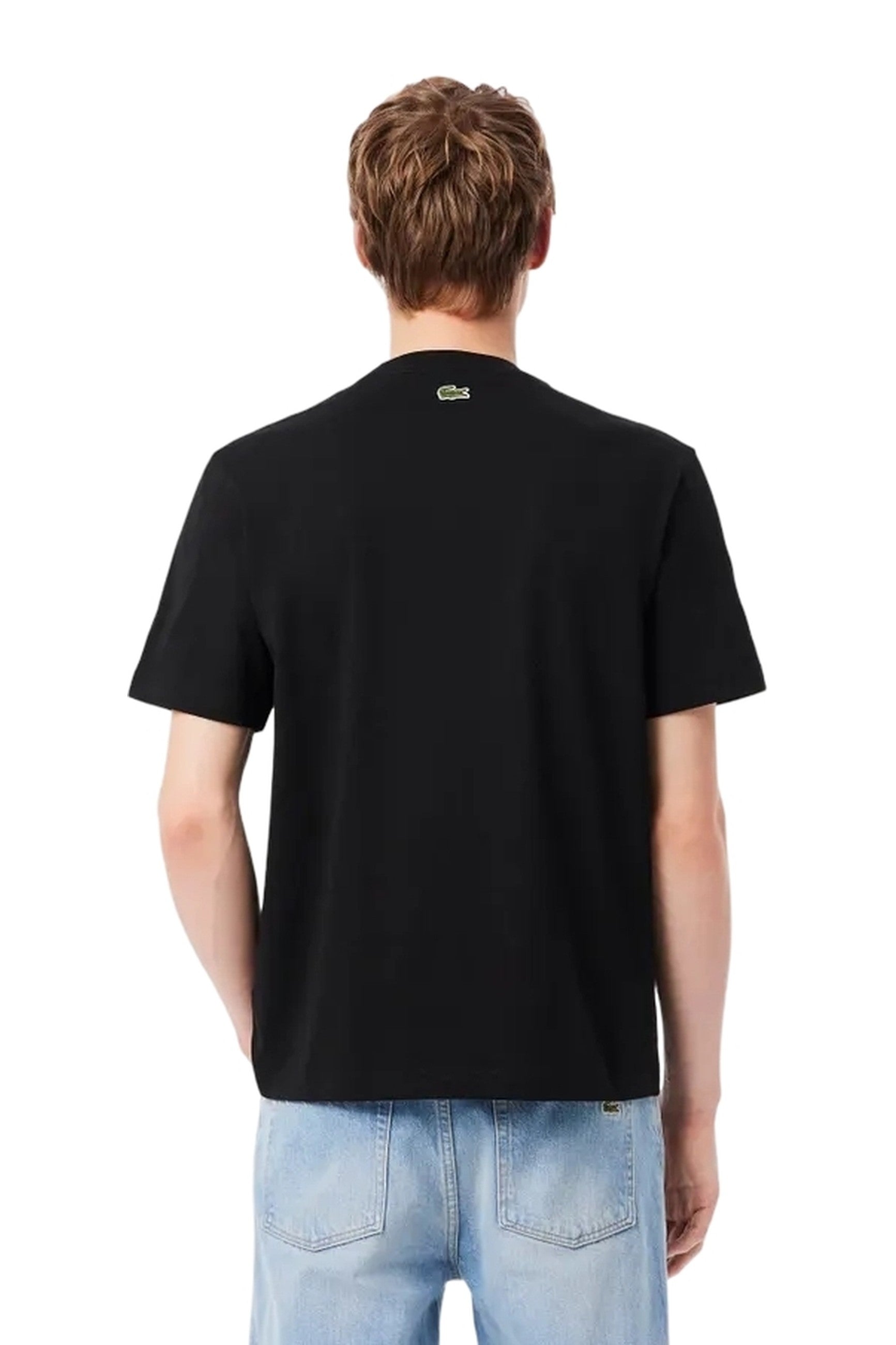 CAMISETA LACOSTE NEGRA DESIGNED CROCO PRINT TEE