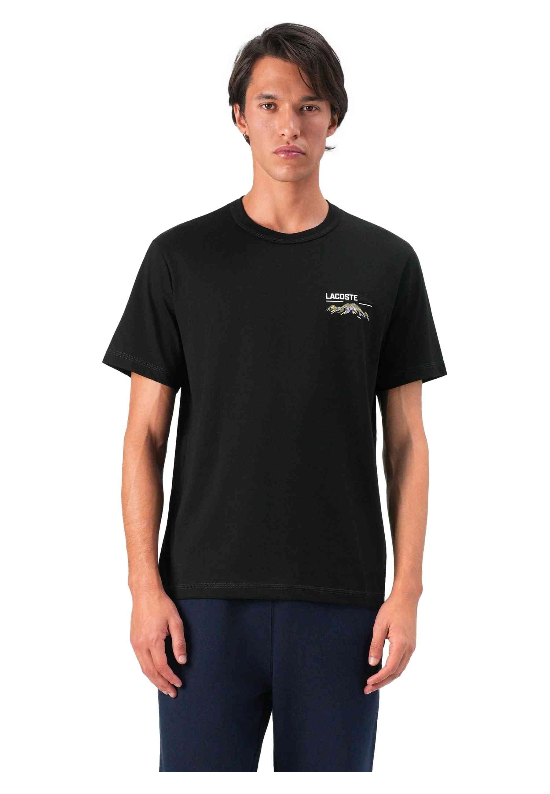 CAMISETA LACOSTE NEGRA HERITAGE BACK LOGO TEE