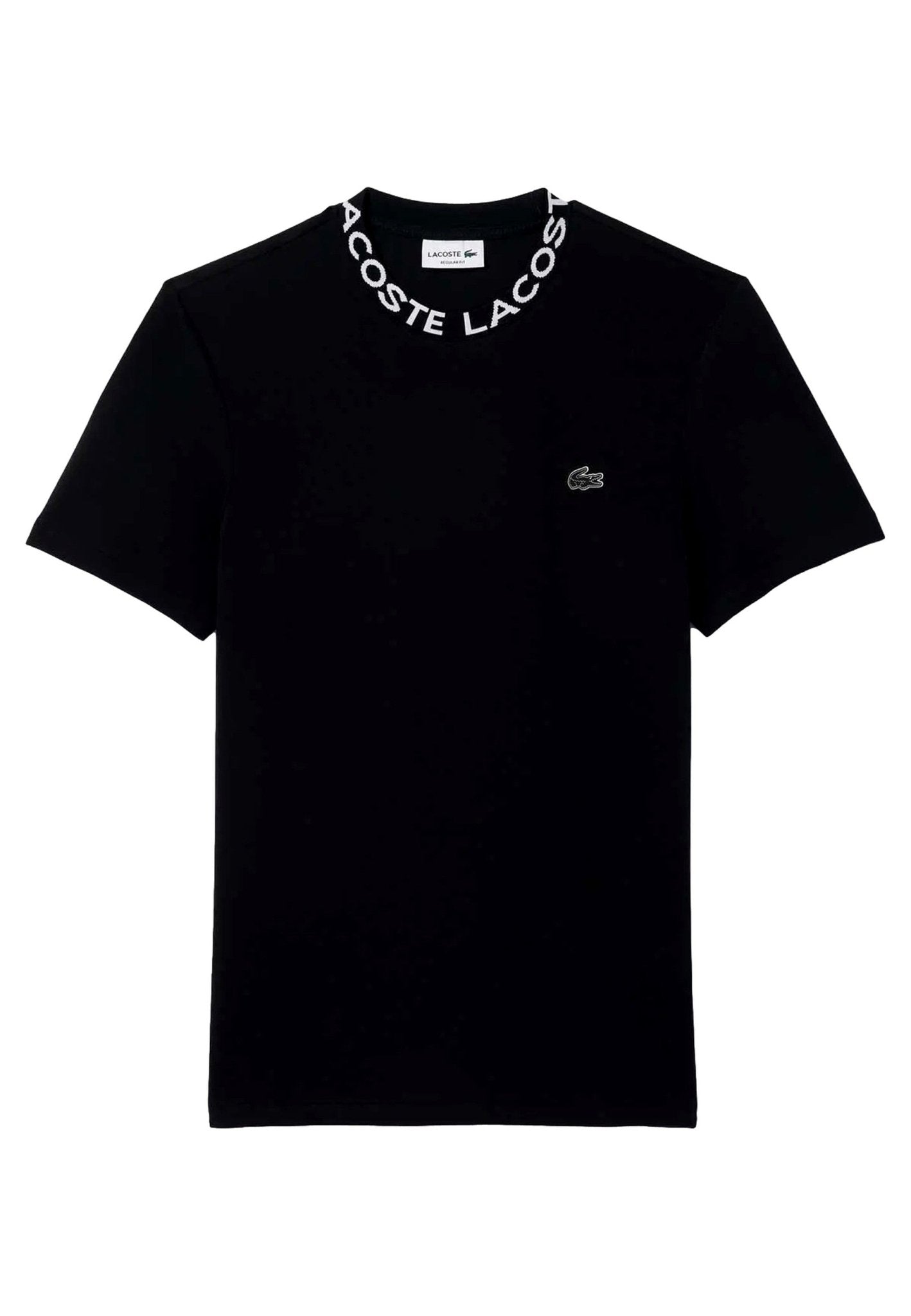 CAMISETA LACOSTE NEGRA NECK LOGO TEE - AREA ZERO