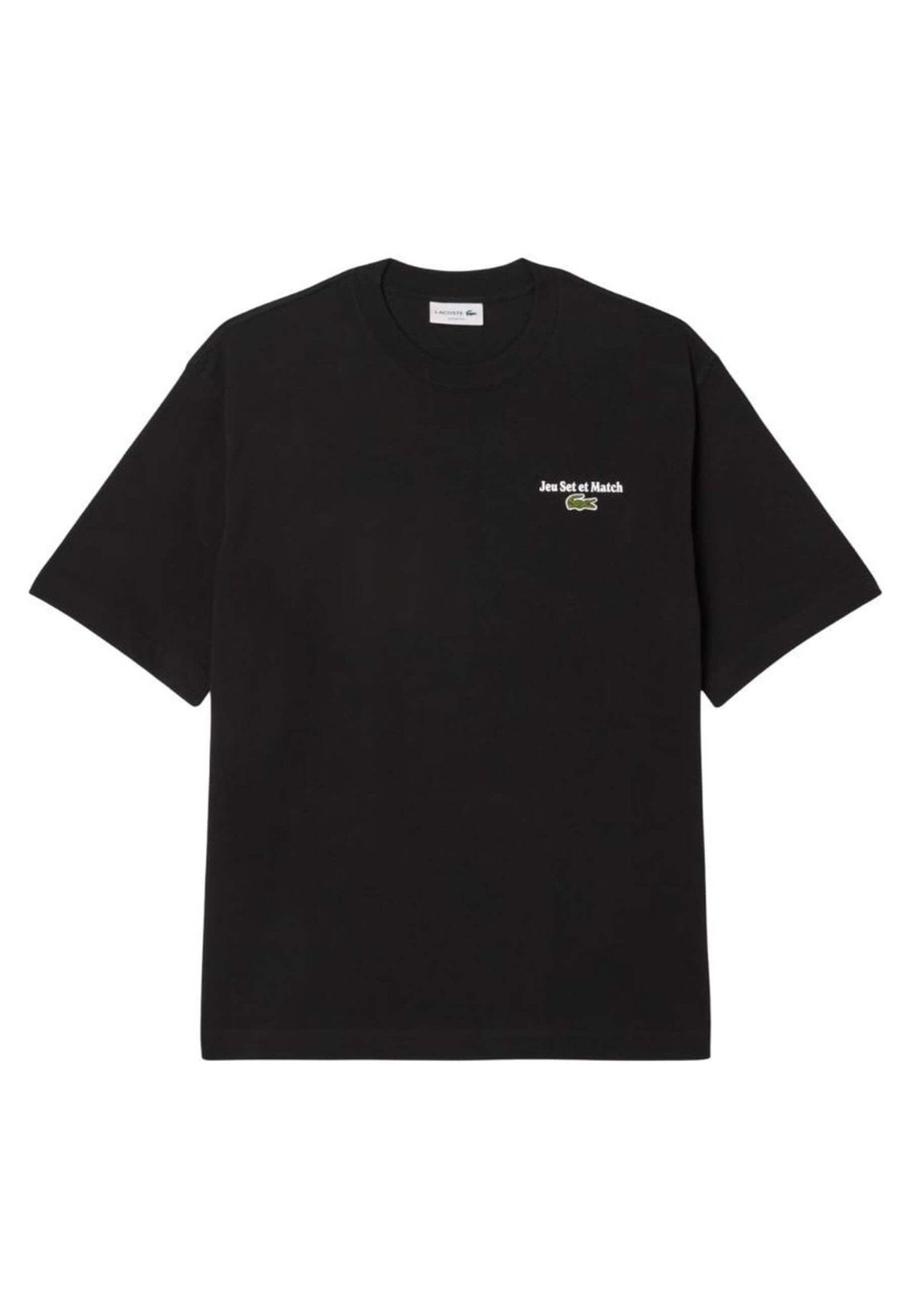 CAMISETA LACOSTE NEGRA OVERSIZE JEU SET ET MATCH HEAVYWHEIGHT TEE - AREA ZERO