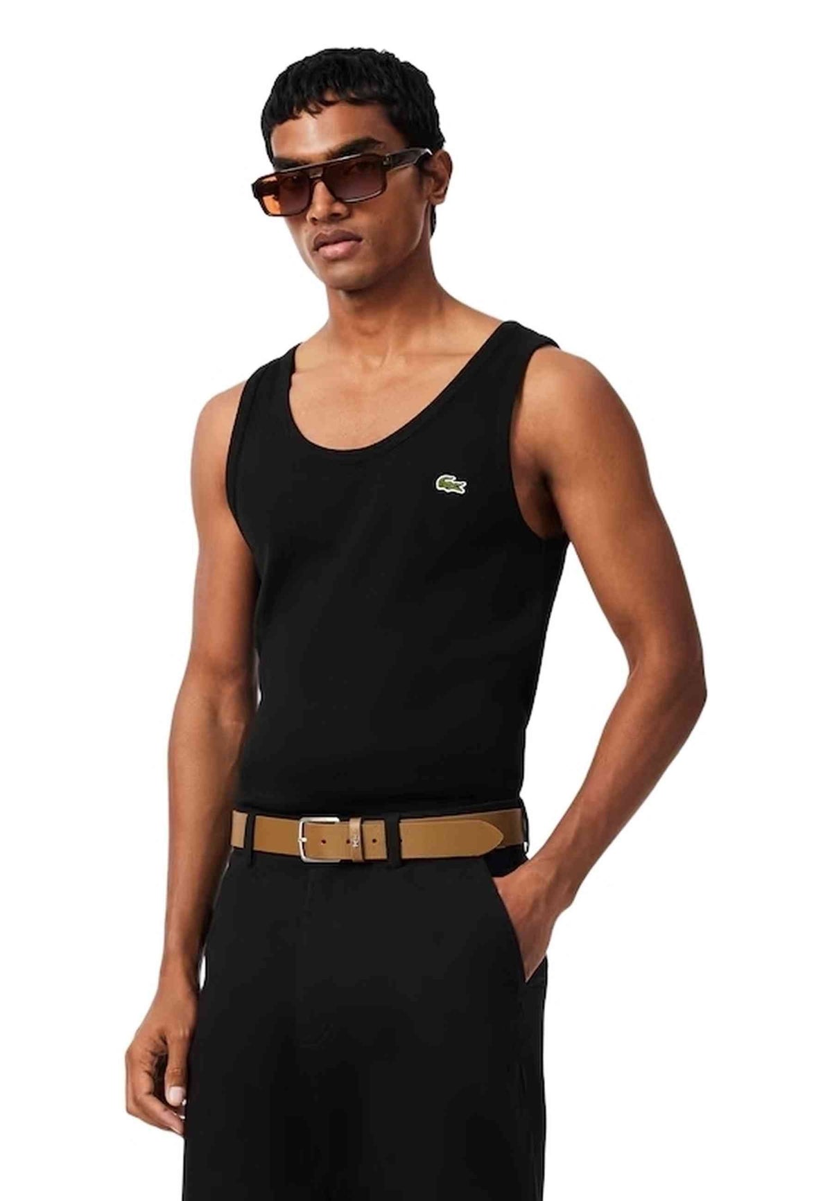 CAMISETA LACOSTE NEGRA SLIM FIT SLEEVELESS TEE
