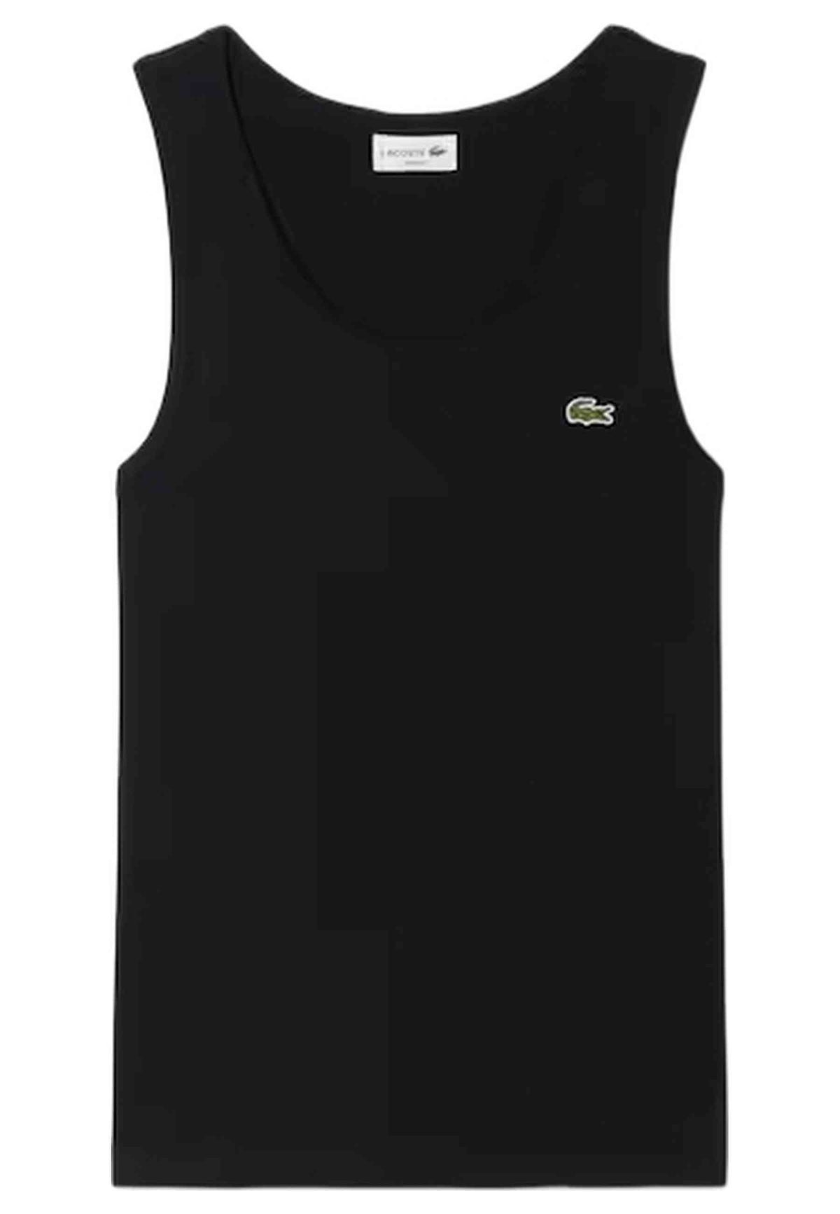 CAMISETA LACOSTE NEGRA SLIM FIT SLEEVELESS TEE