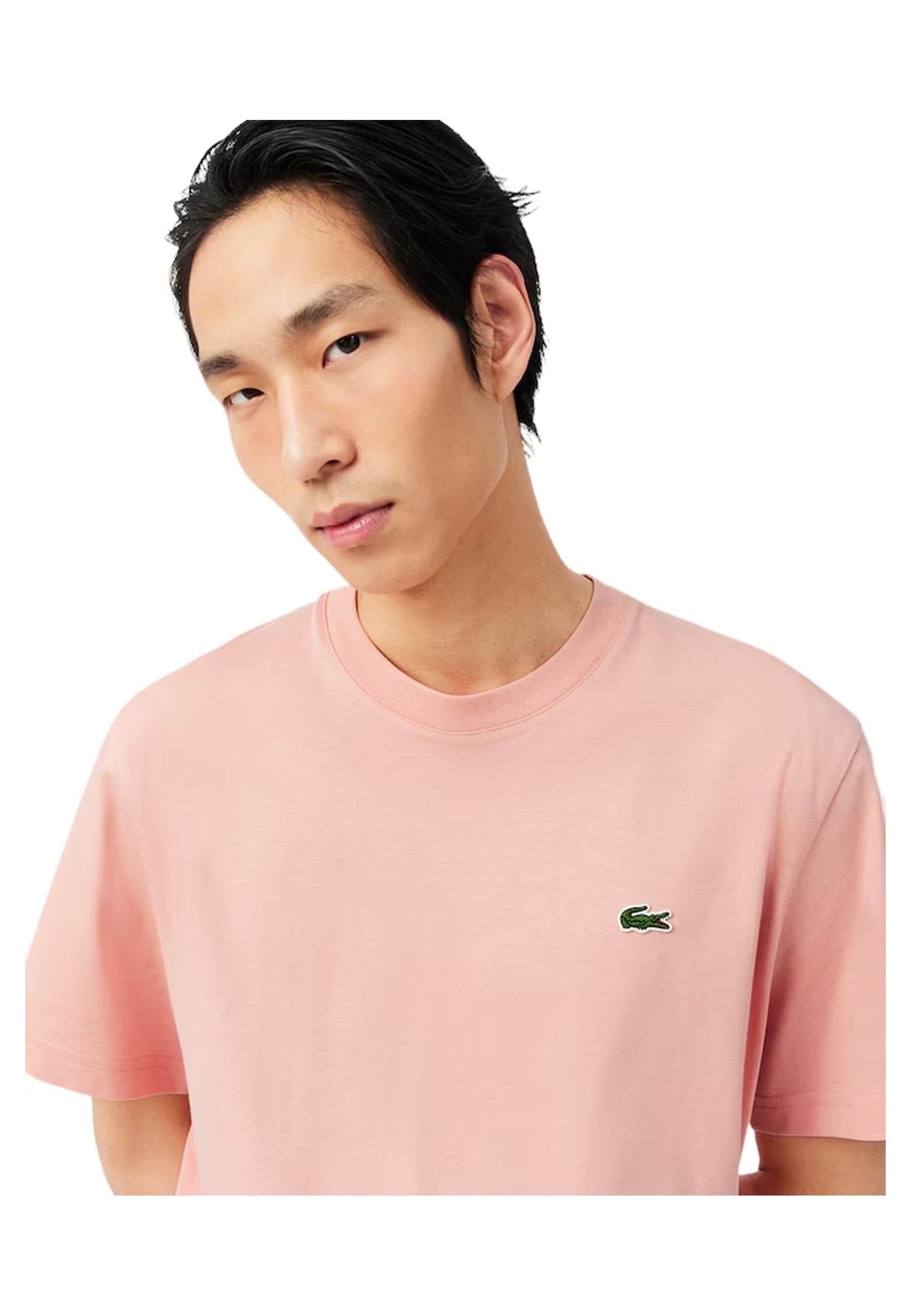 CAMISETA LACOSTE ROSA BASIC LOGO CREWNECK TEE