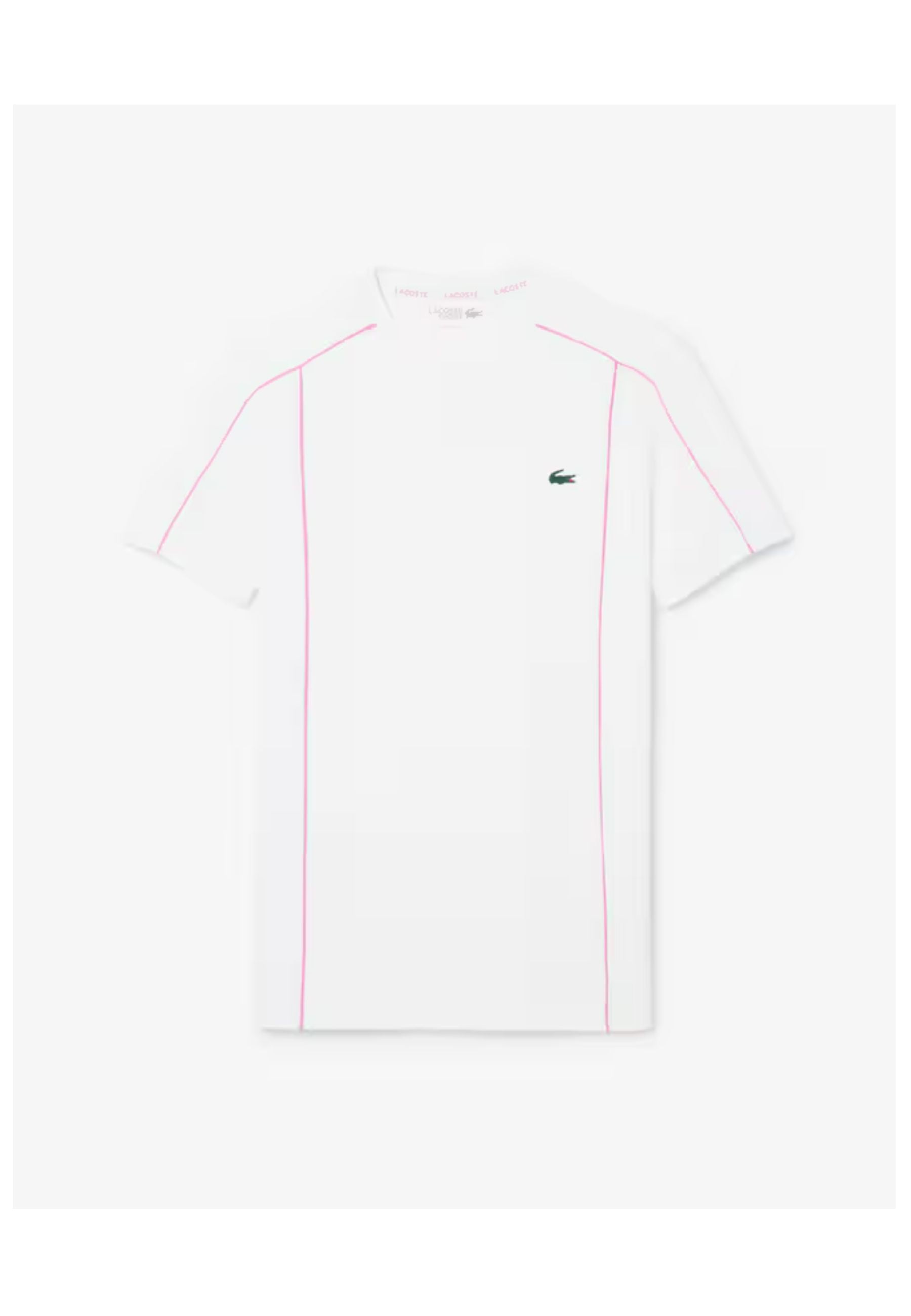 CAMISETA LACOSTE SPORT BLANCA ULTRA DRY RIBETED CONTRAST TEE