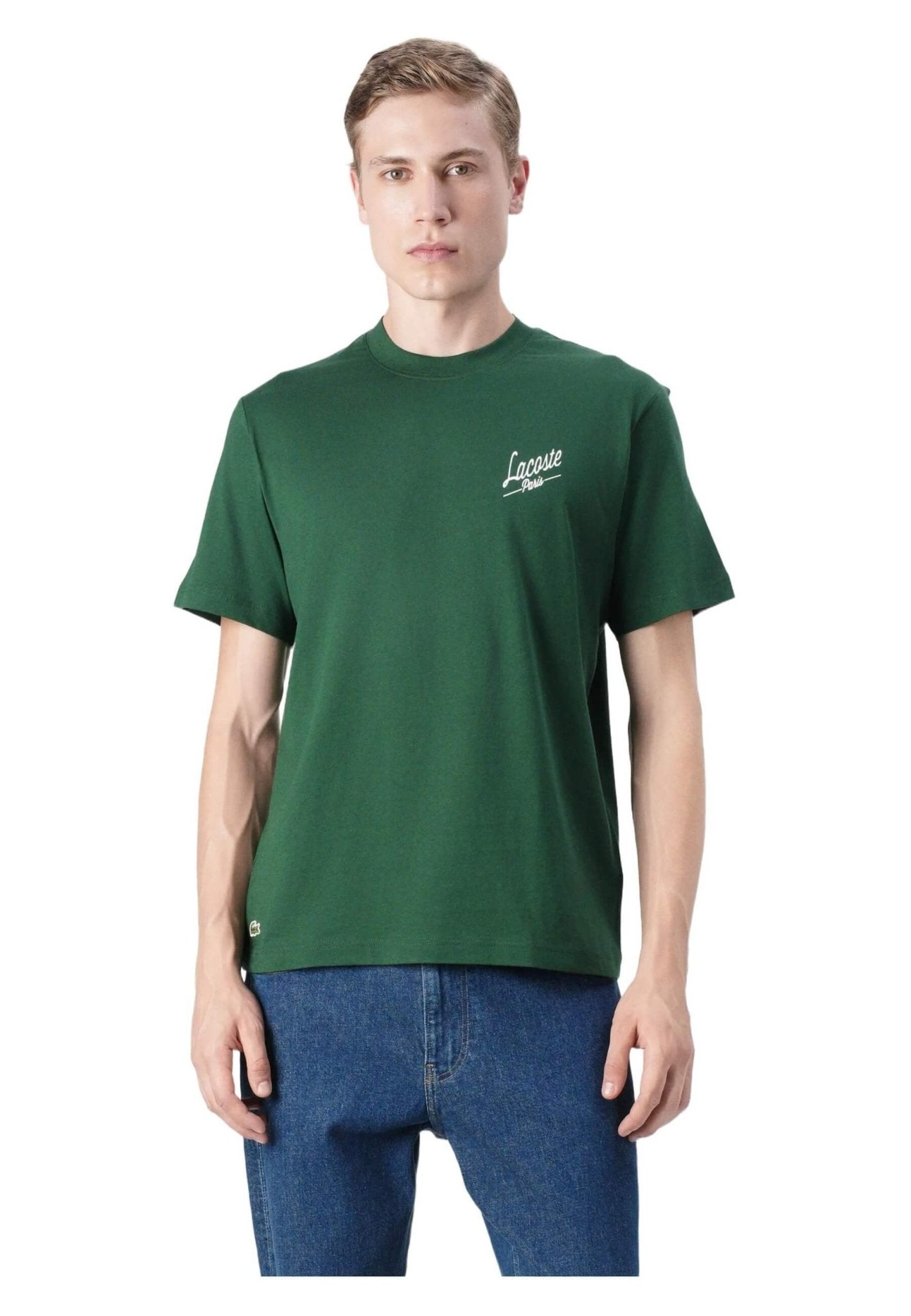 CAMISETA LACOSTE VERDE HERITAGE BACK LOGO TEE - AREA ZERO