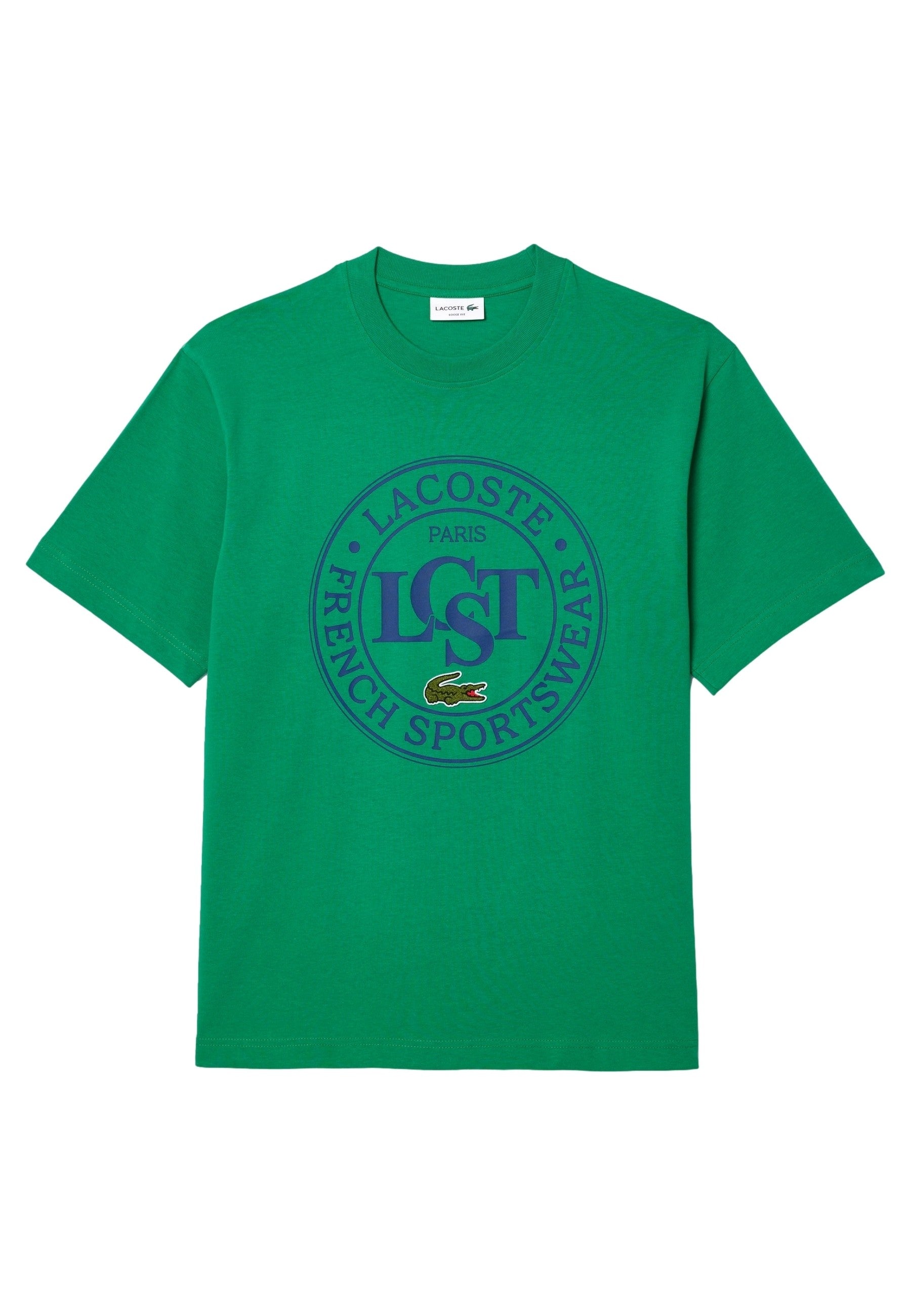 CAMISETA LACOSTE VERDE TENIS LOGO TEE