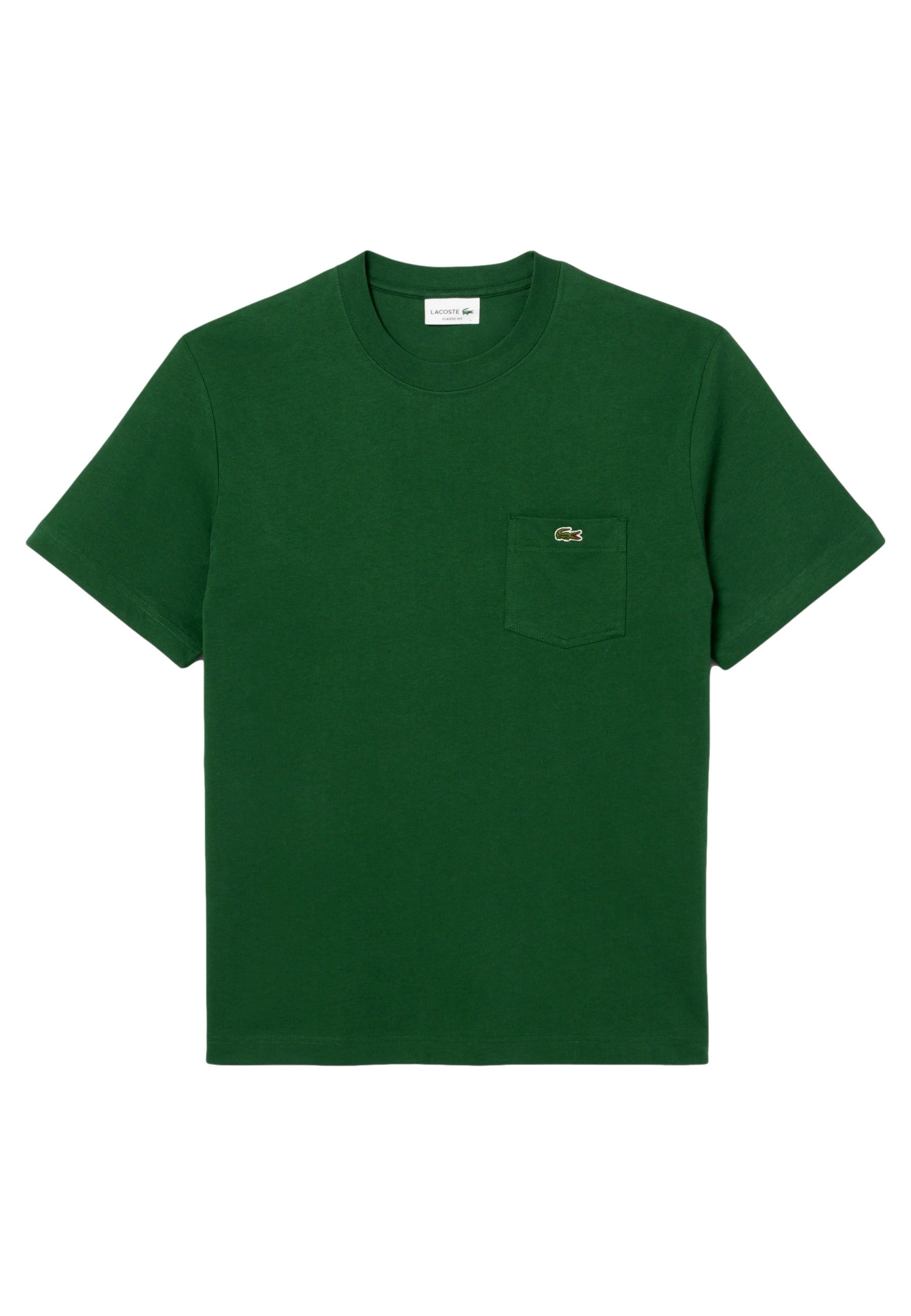 CAMISETA LACOSTE VERDE BREAST POCKET COTTON TEE