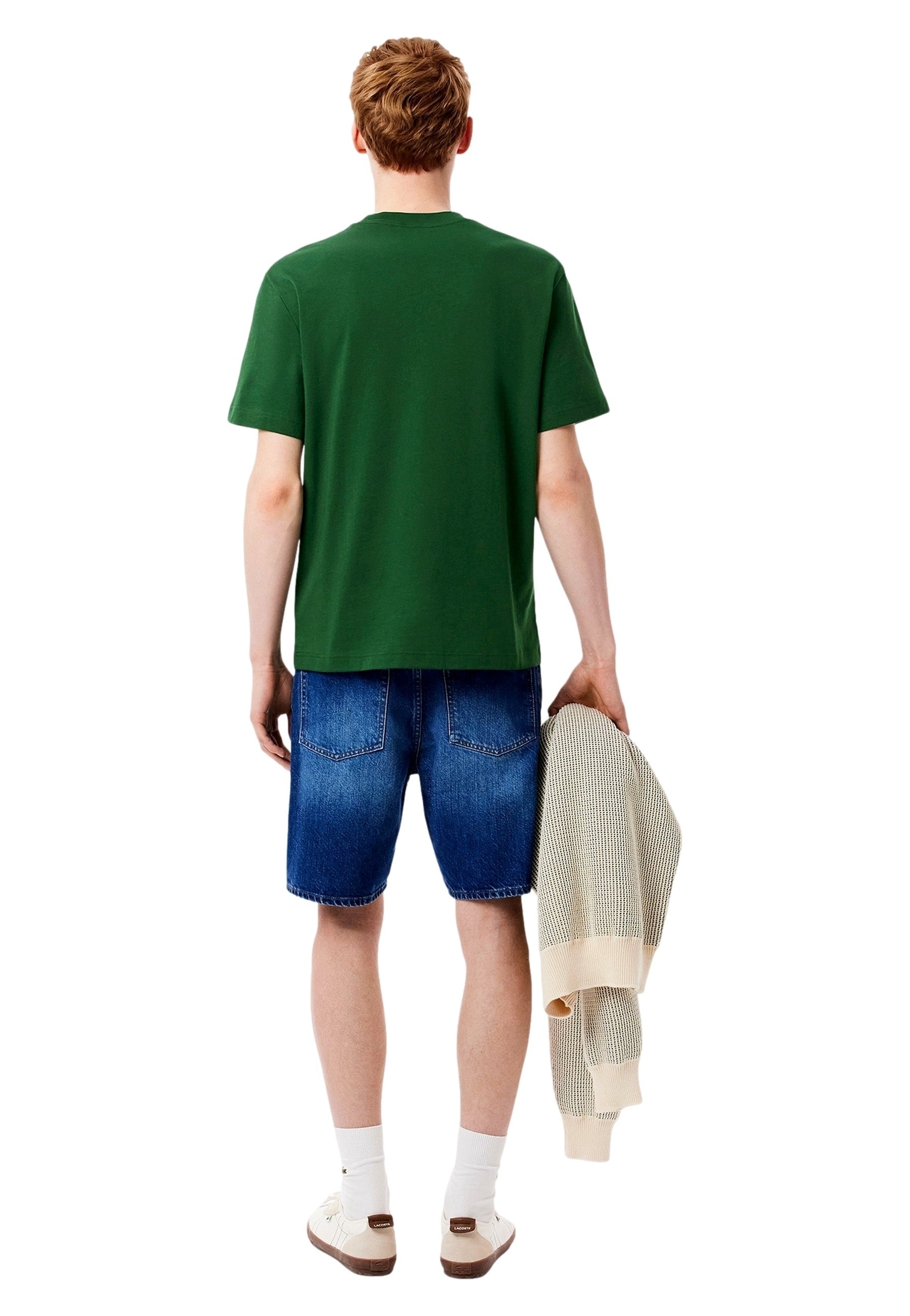 CAMISETA LACOSTE VERDE BREAST POCKET COTTON TEE