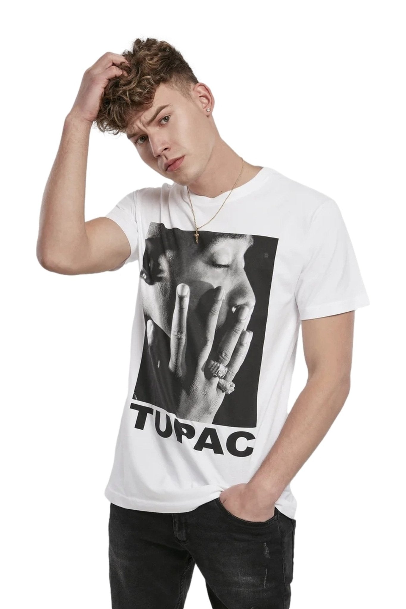 CAMISETA MISTER TEE BLANCA TUPAC PROFILE TEE - AREA ZERO