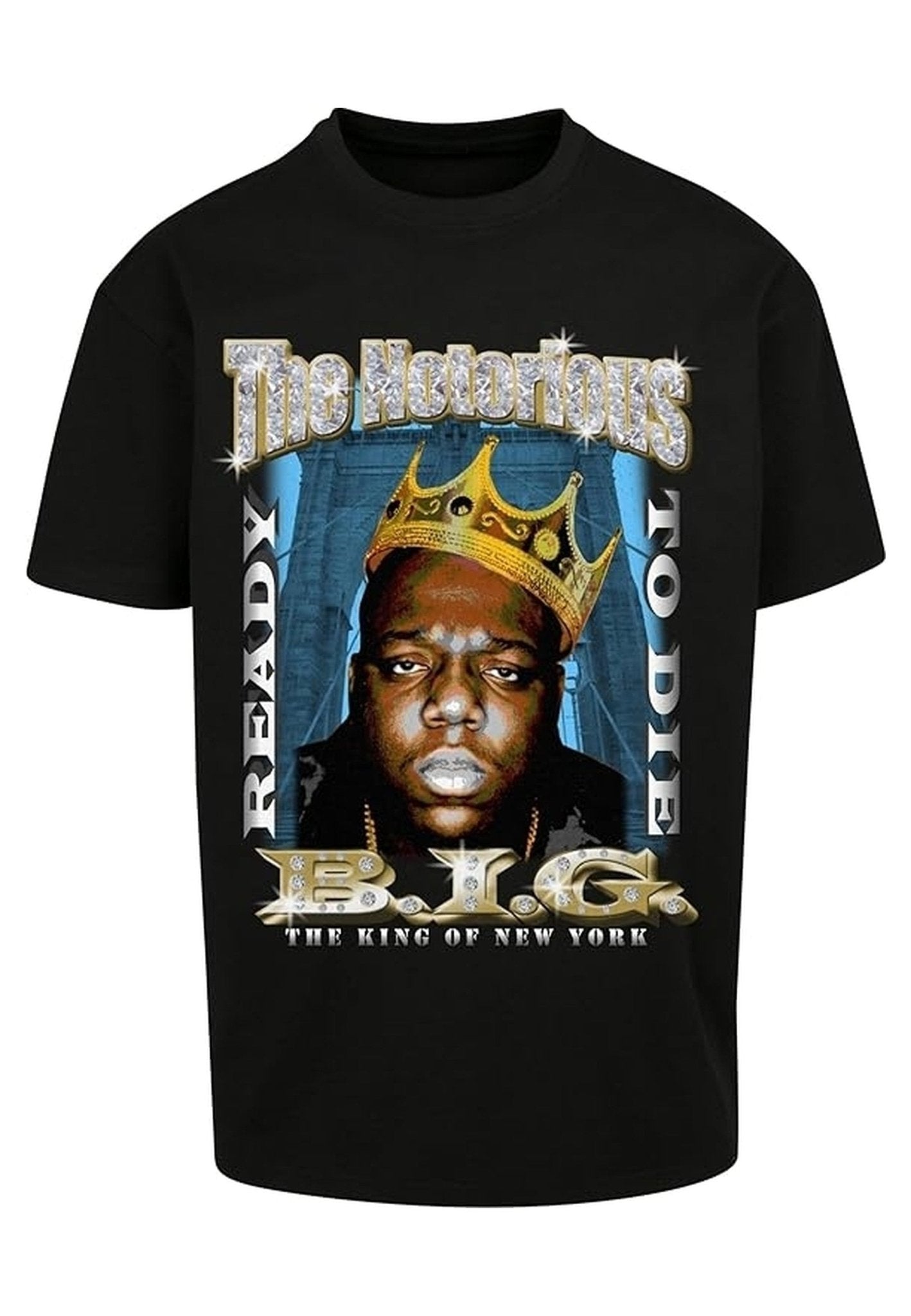 CAMISETA MISTER TEE NEGRA BIGGIE CROWN OVERSIZED TEE - AREA ZERO