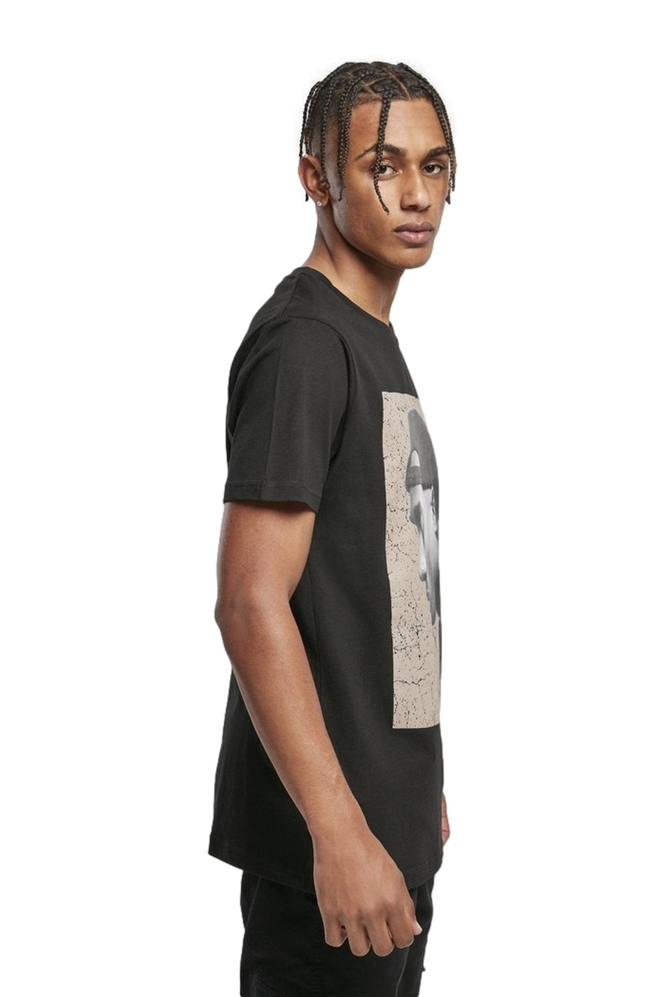 CAMISETA MISTER TEE NEGRA TUPACK CRACKED BACKGROUND TEE - AREA ZERO