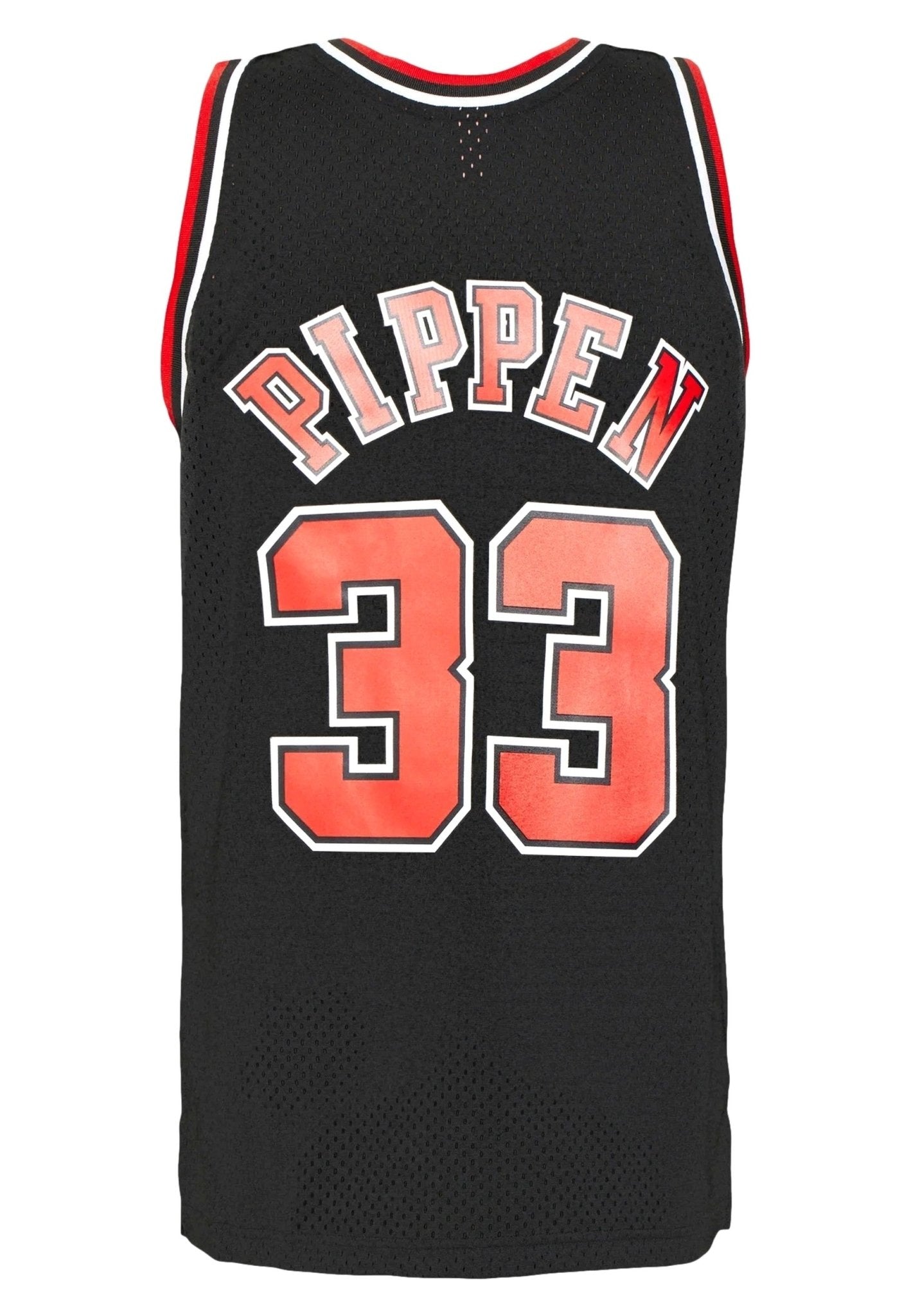 CAMISETA MITCHELL AND NESS NEGRA BULLS SCOTTIE PIPPEN 33 1995 - 96 - AREA ZERO
