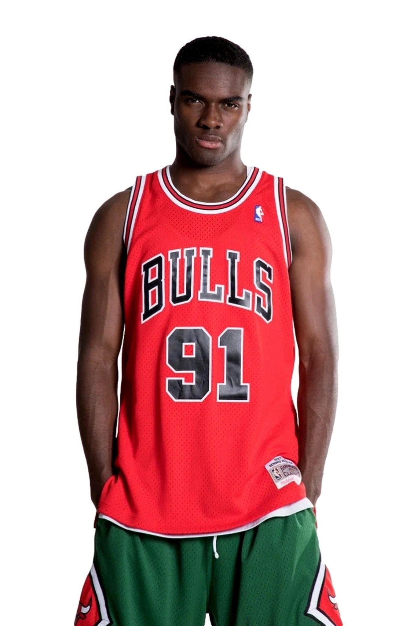ウェア Mitchell & Ness NBA Bulls Rodman 91 L Camiseta Mitchell & Ness Bulls Rodman 91 NBA Roja