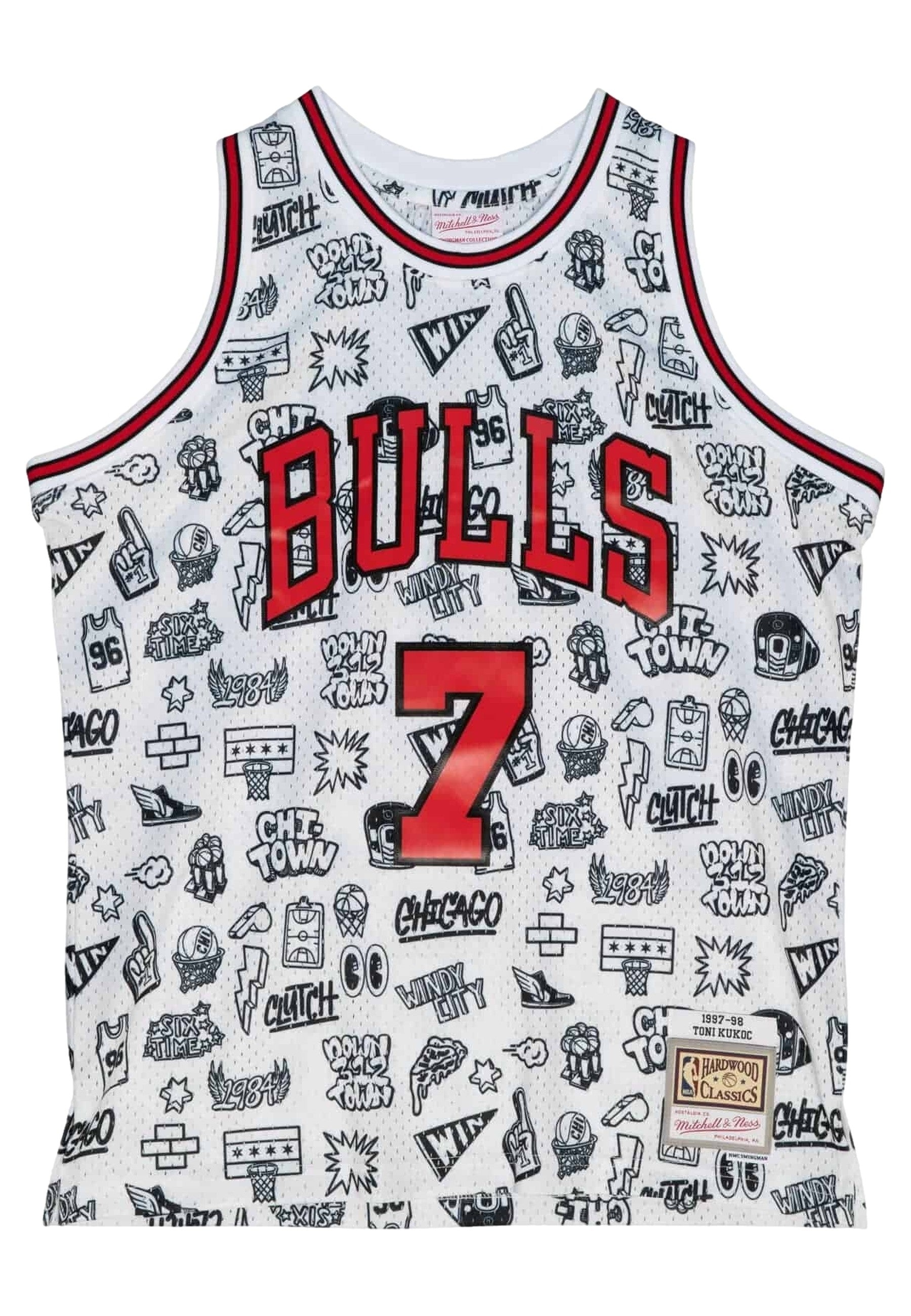 CAMISETA MITCHELL & NESS BLANCA BULLS TONY KUKOC JERSEY