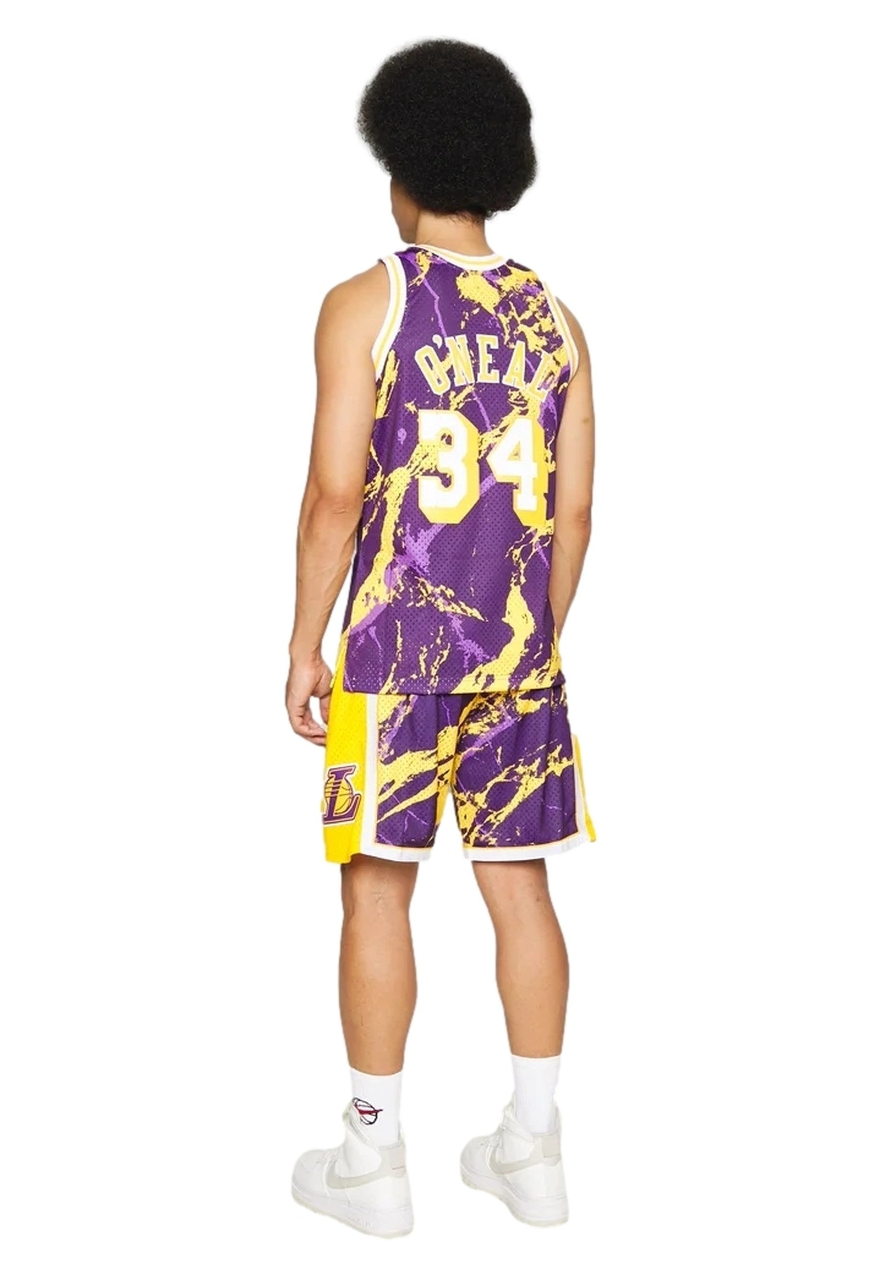 CAMISETA MITCHELL & NESS BLANCA LAKERS DOODLE SWINGMAN JERSEY